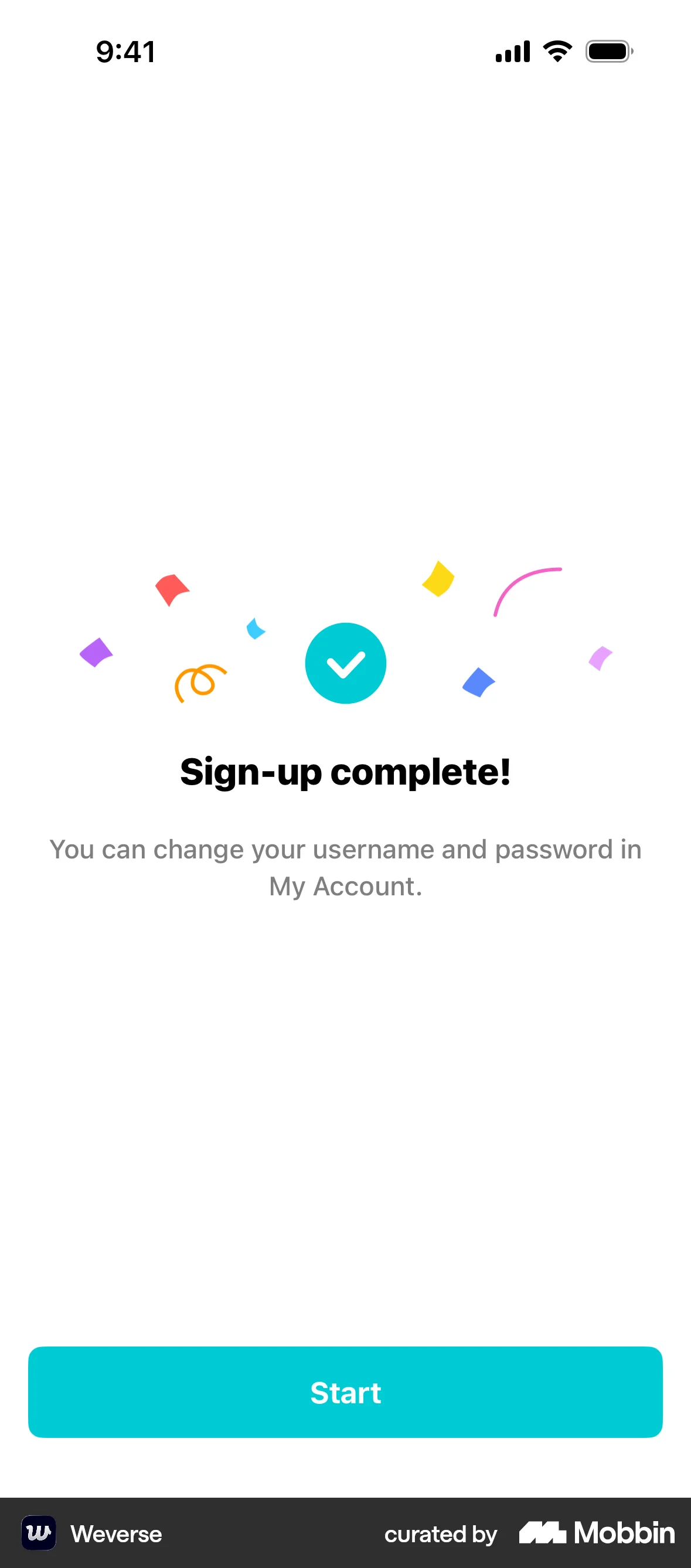 Weverse iOS Confetti screen