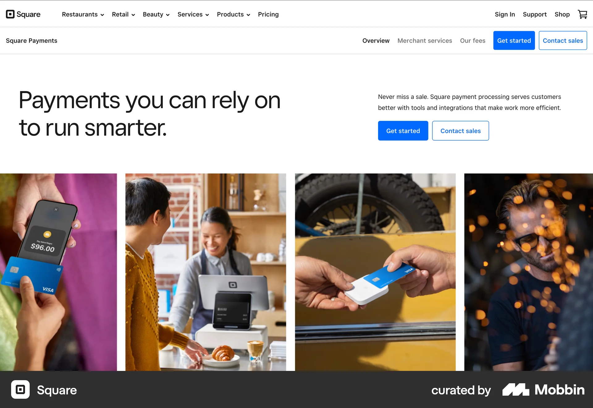 Square Web screen containing Gallery UI element