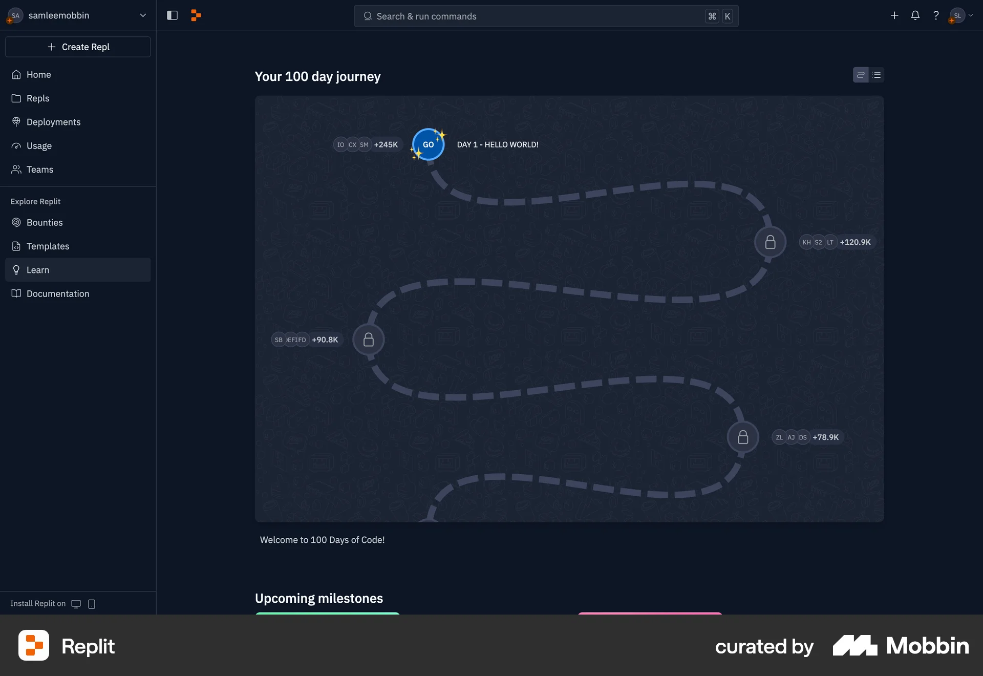 Replit Web Time Tracker screen