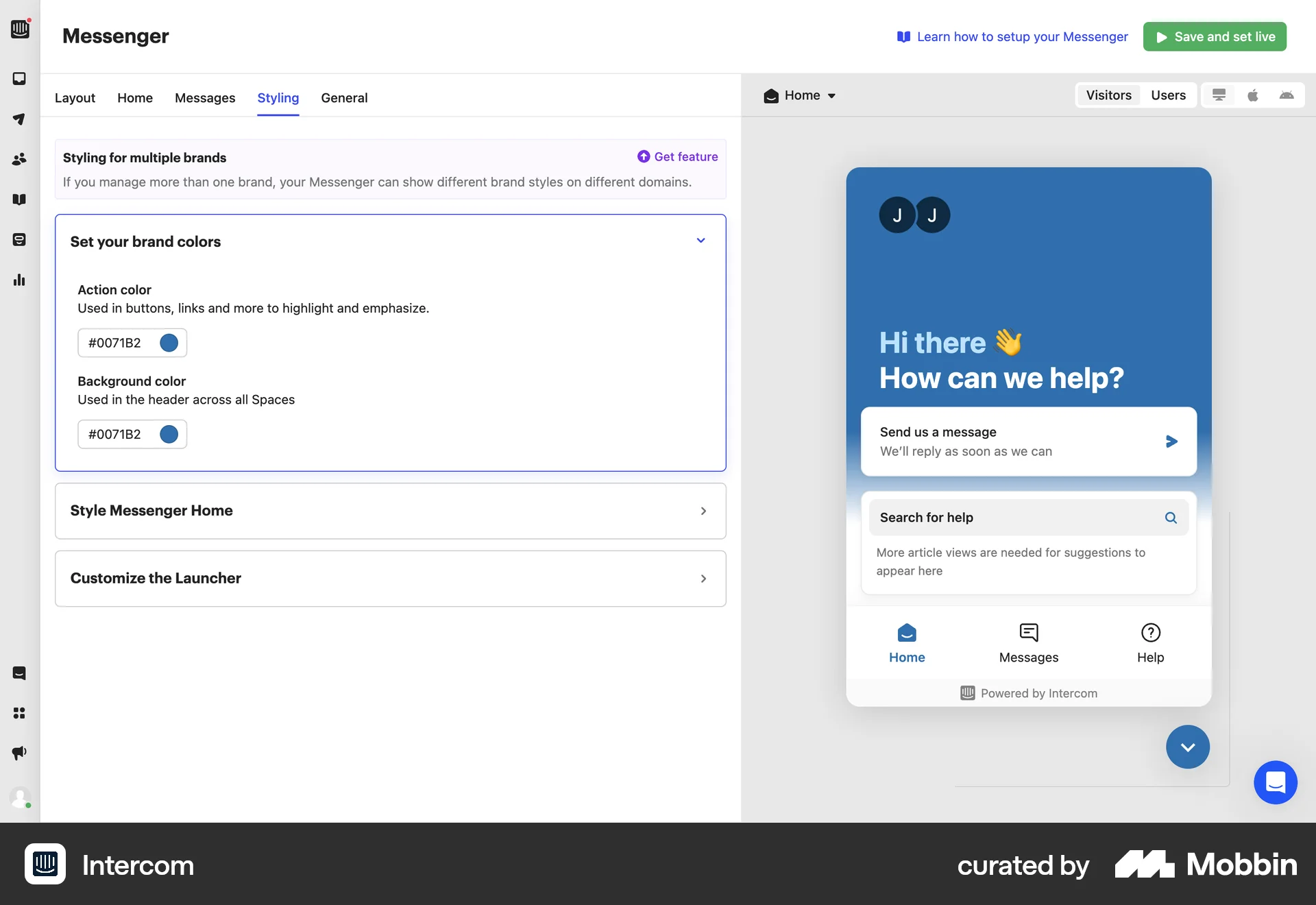 Intercom Web Internal Tool screen