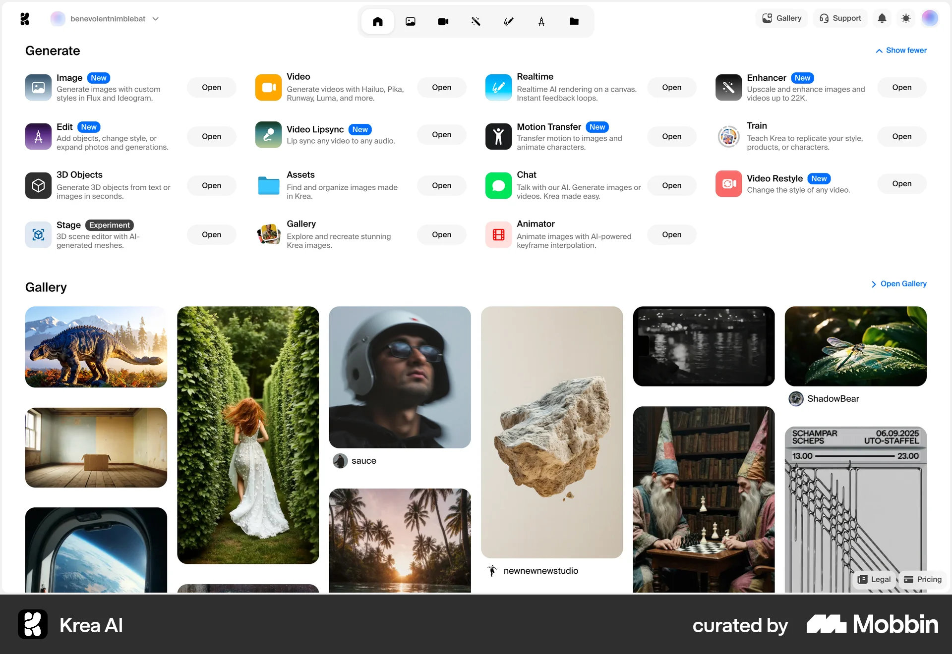 Krea AI Web Photo & Video App screen