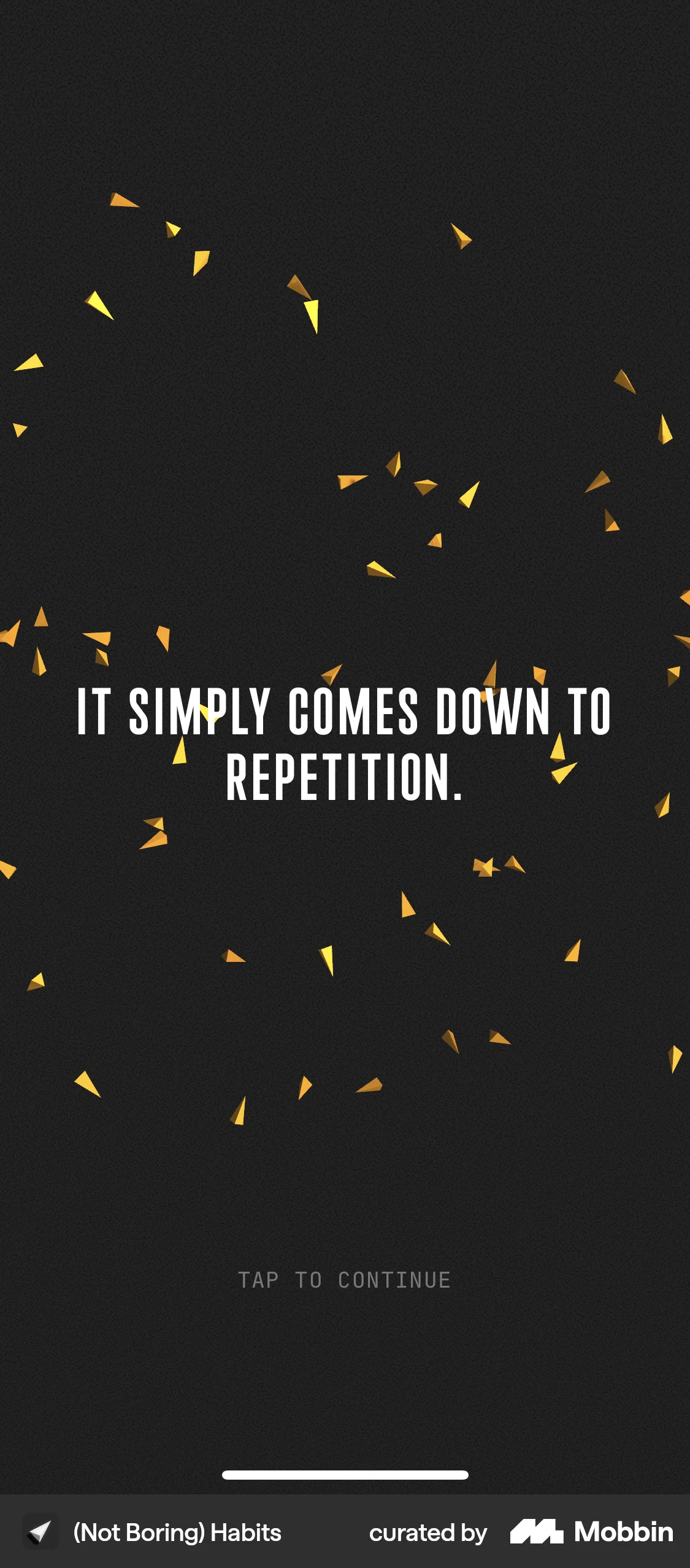 (Not Boring) Habits iOS Confetti screen