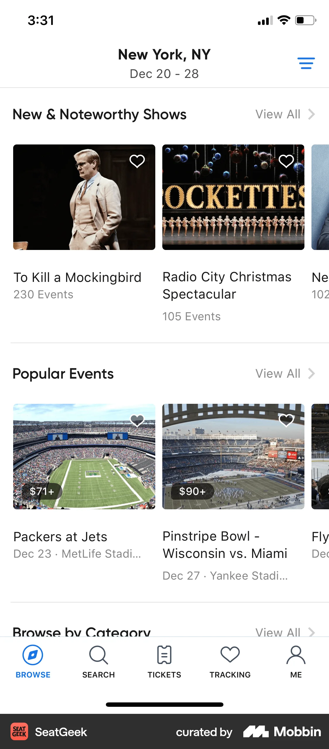 SeatGeek iOS Event Detail screen