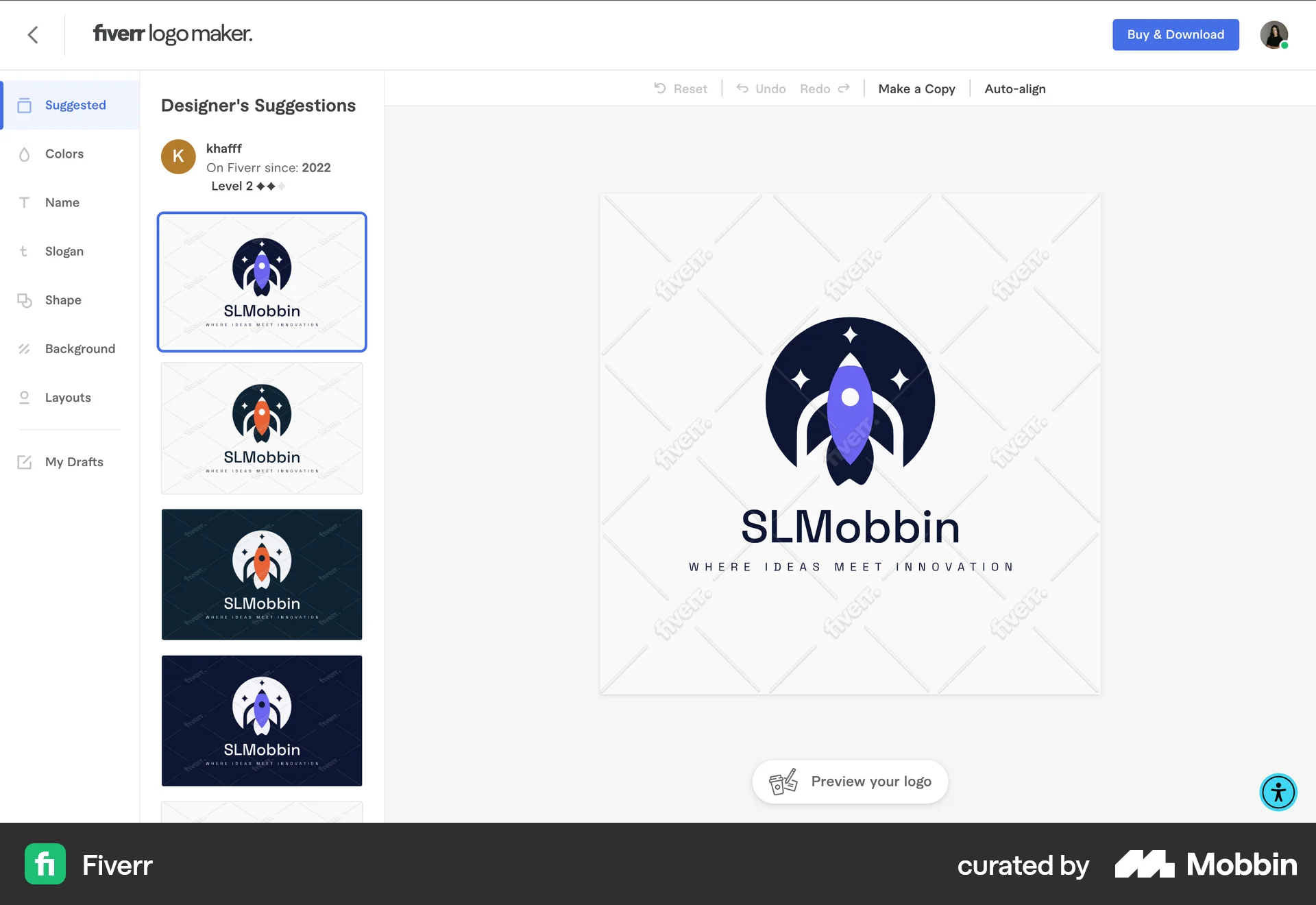 Fiverr Web Canvas screen