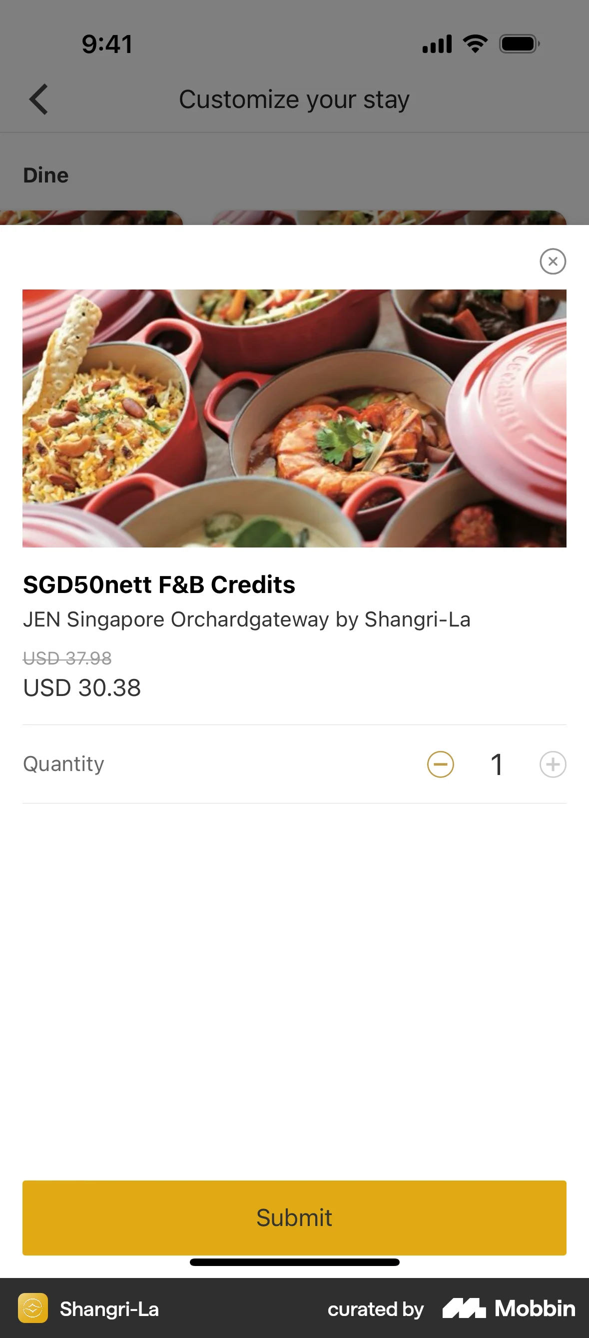 Shangri-La Circle iOS screen containing Stepper UI element