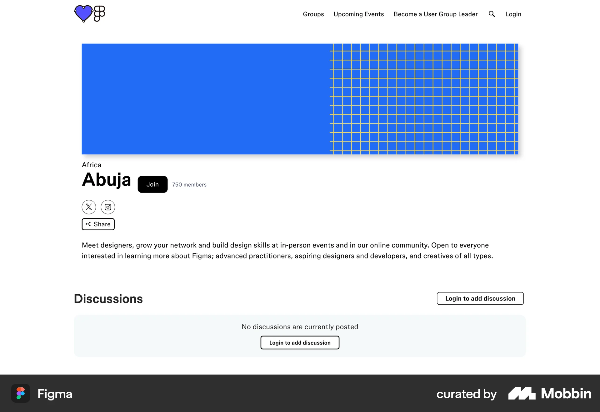 Figma Web User / Group Profile screen