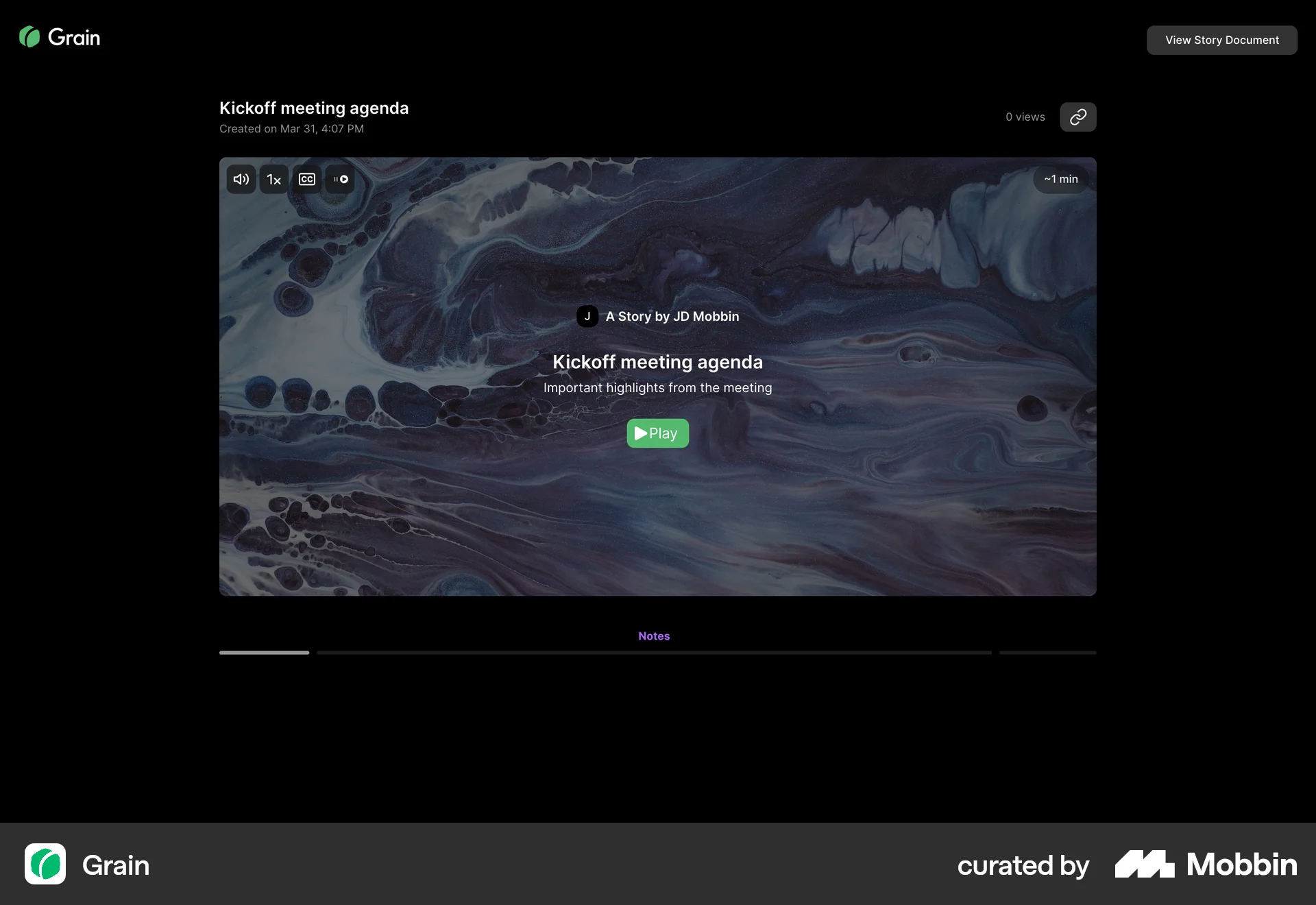 Grain Web Stories screen