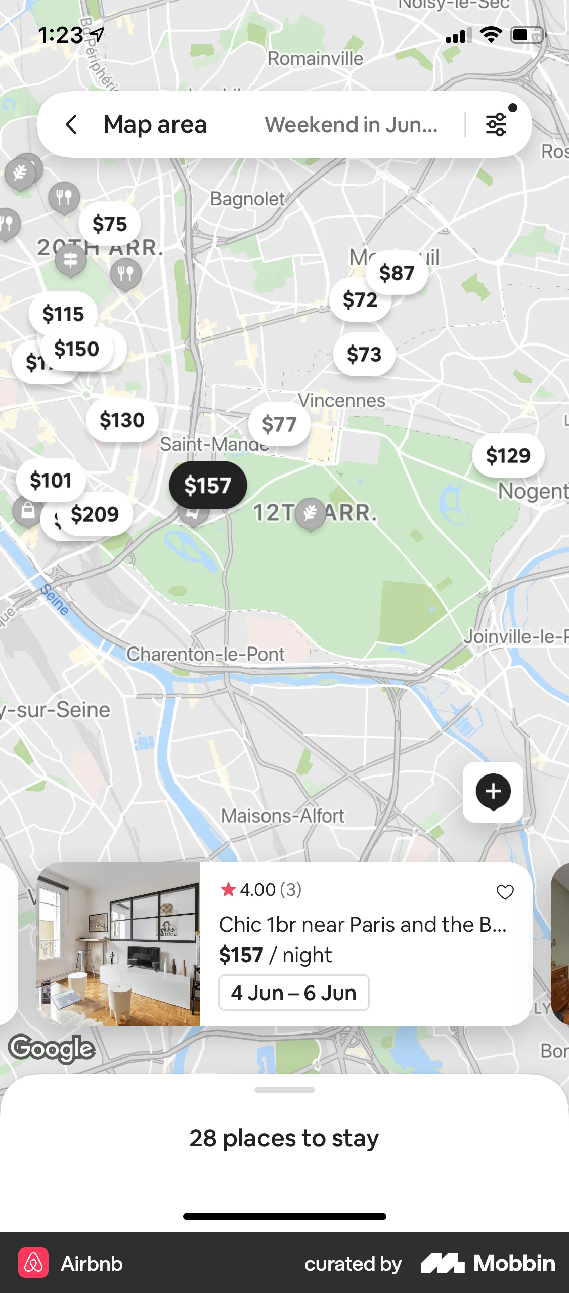Airbnb iOS Real Estate App screen
