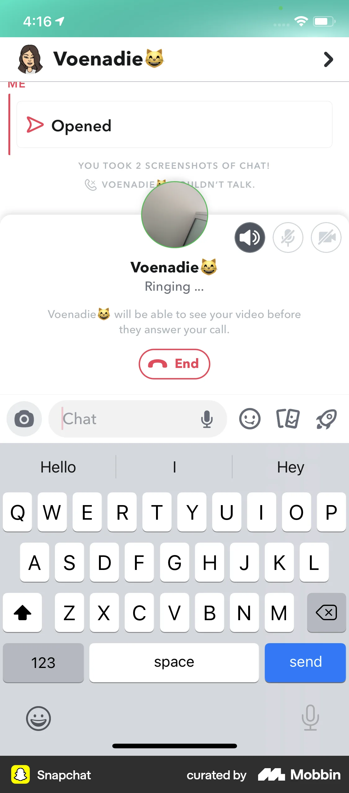 Snapchat iOS Camera & Scanner screen
