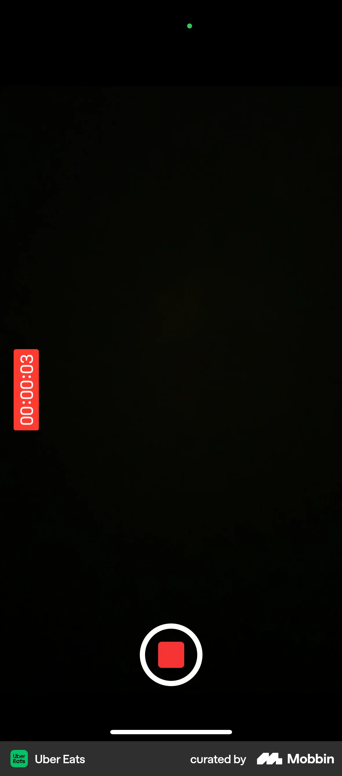 Uber Eats iOS Audio & Video Recorder screen