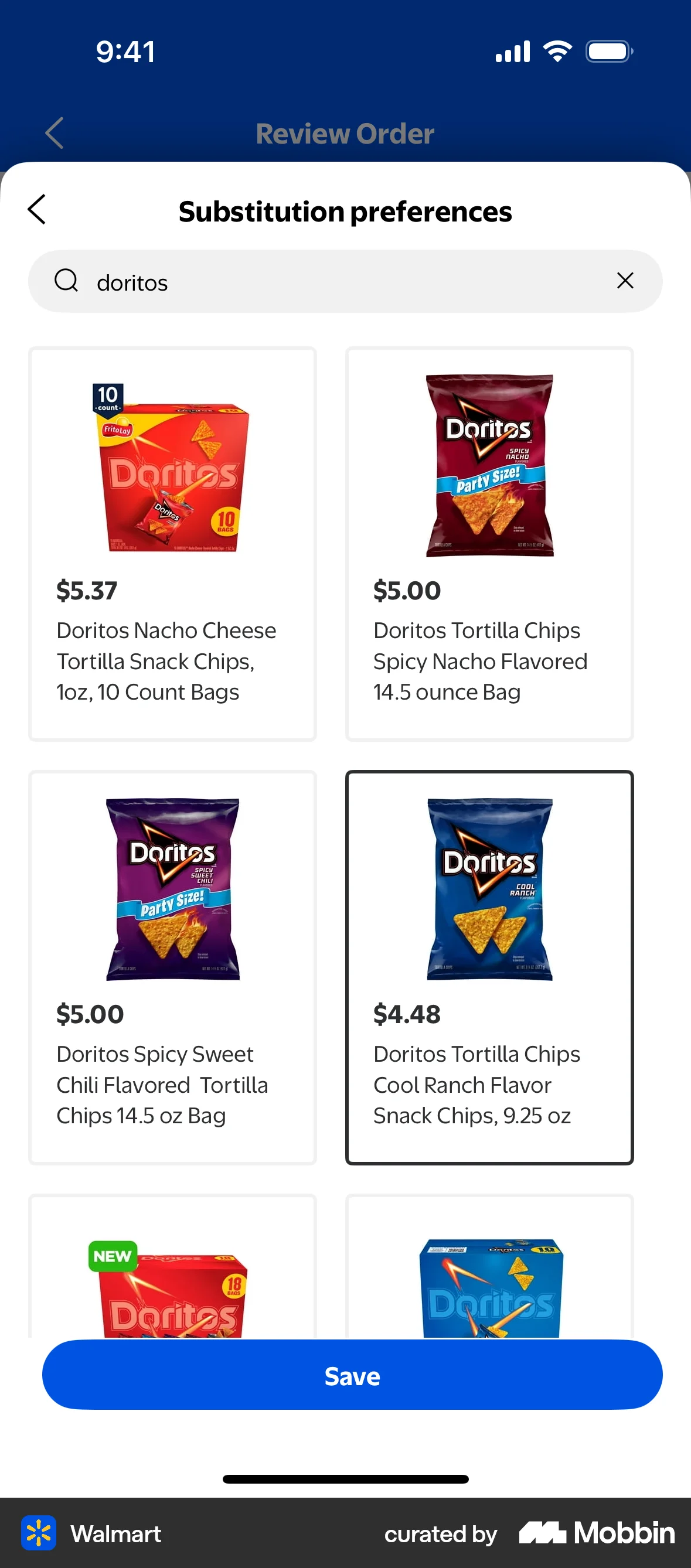 Walmart iOS Search screen