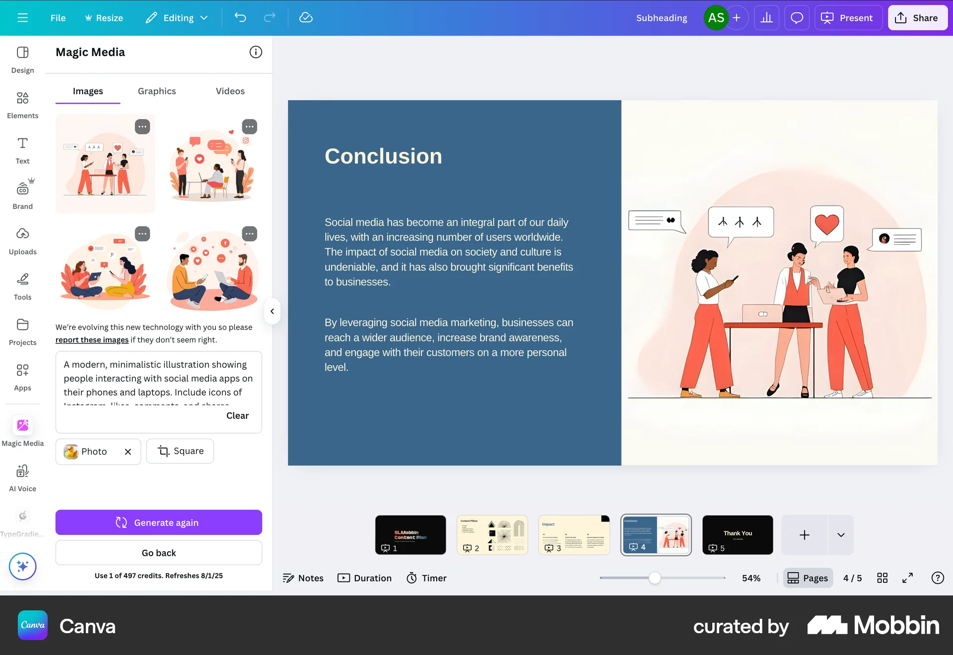 Canva Web Add & Create screen
