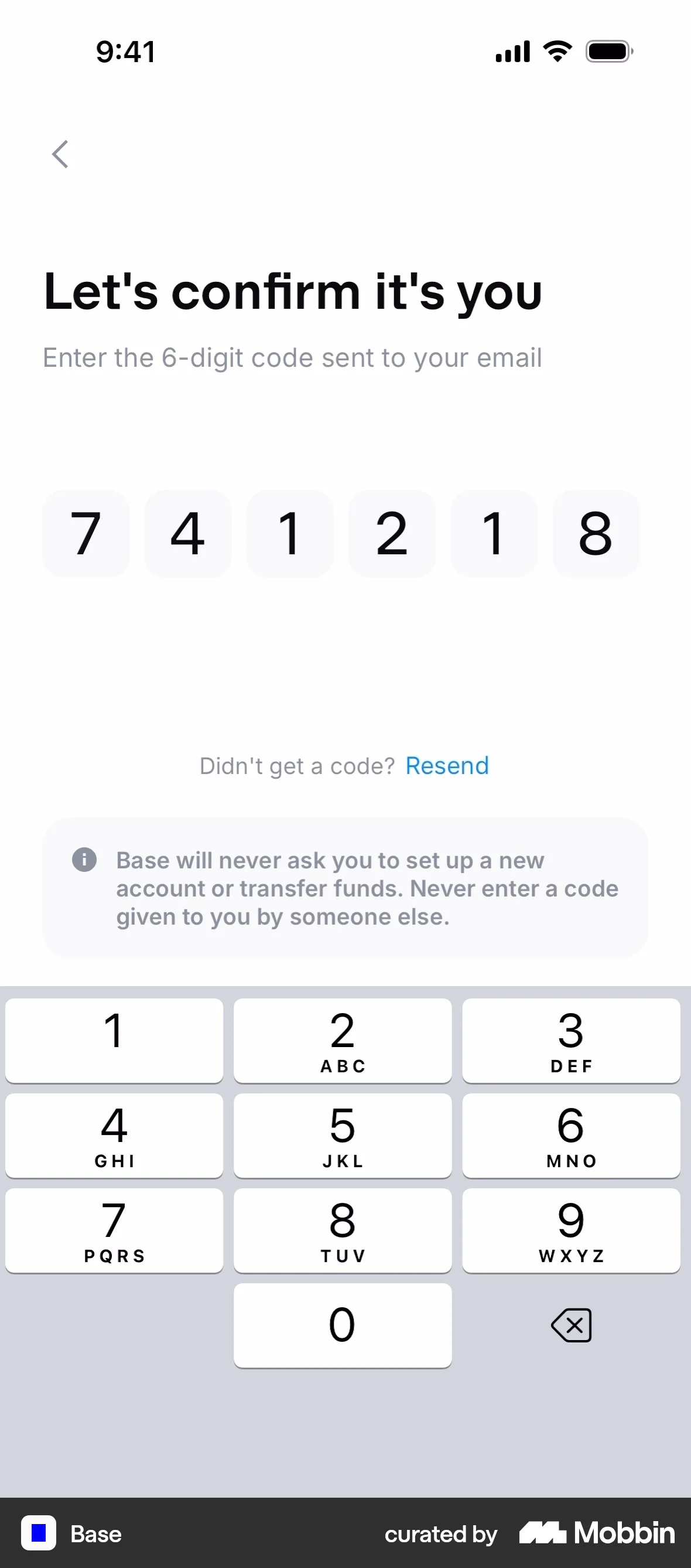 Base Onboarding screen