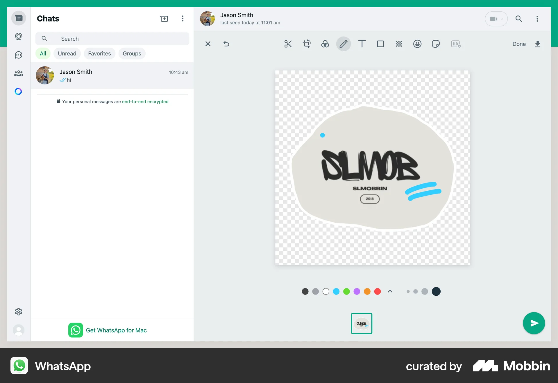 WhatsApp Web Draw & Annotate screen
