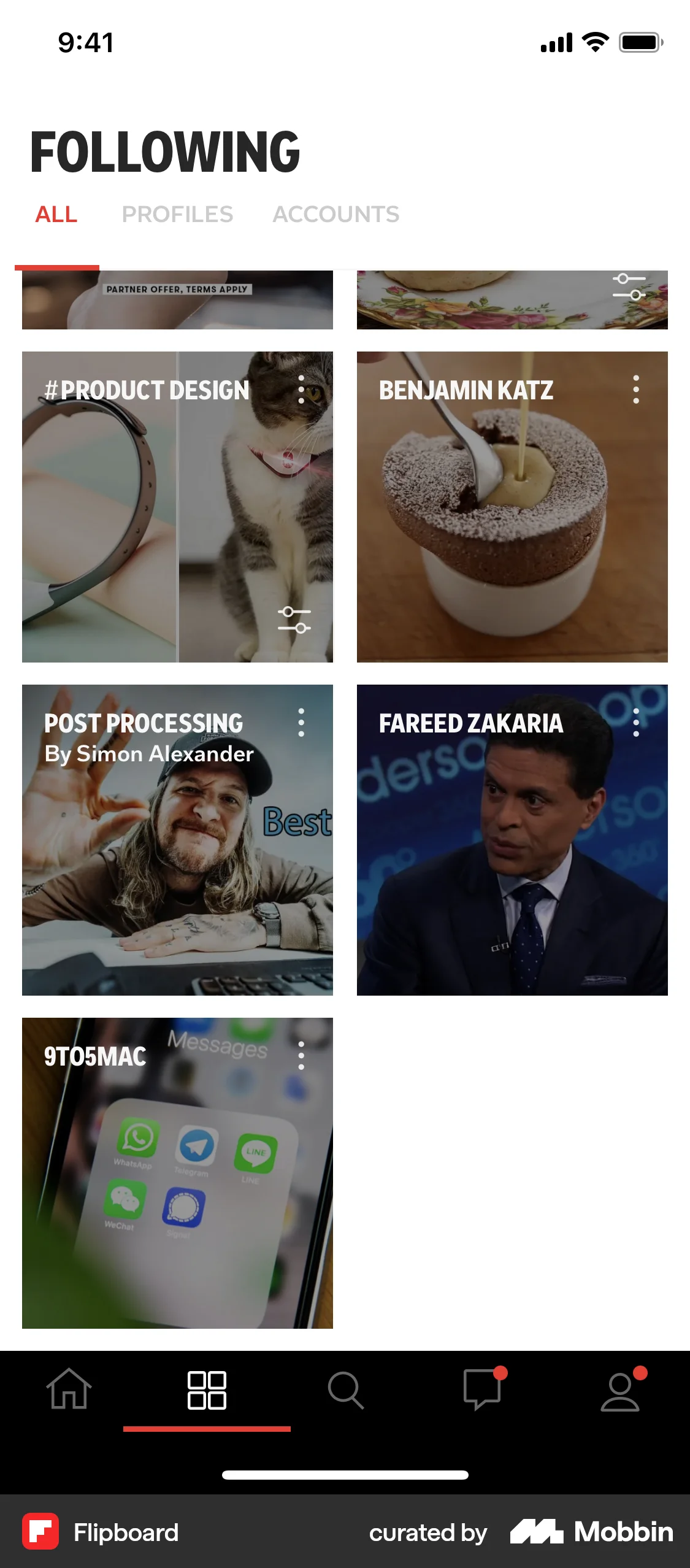 Flipboard iOS Followers & Following screen