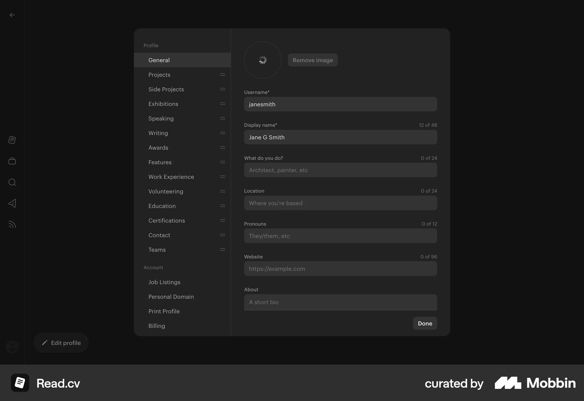 Read.cv Web Upload & Download screen