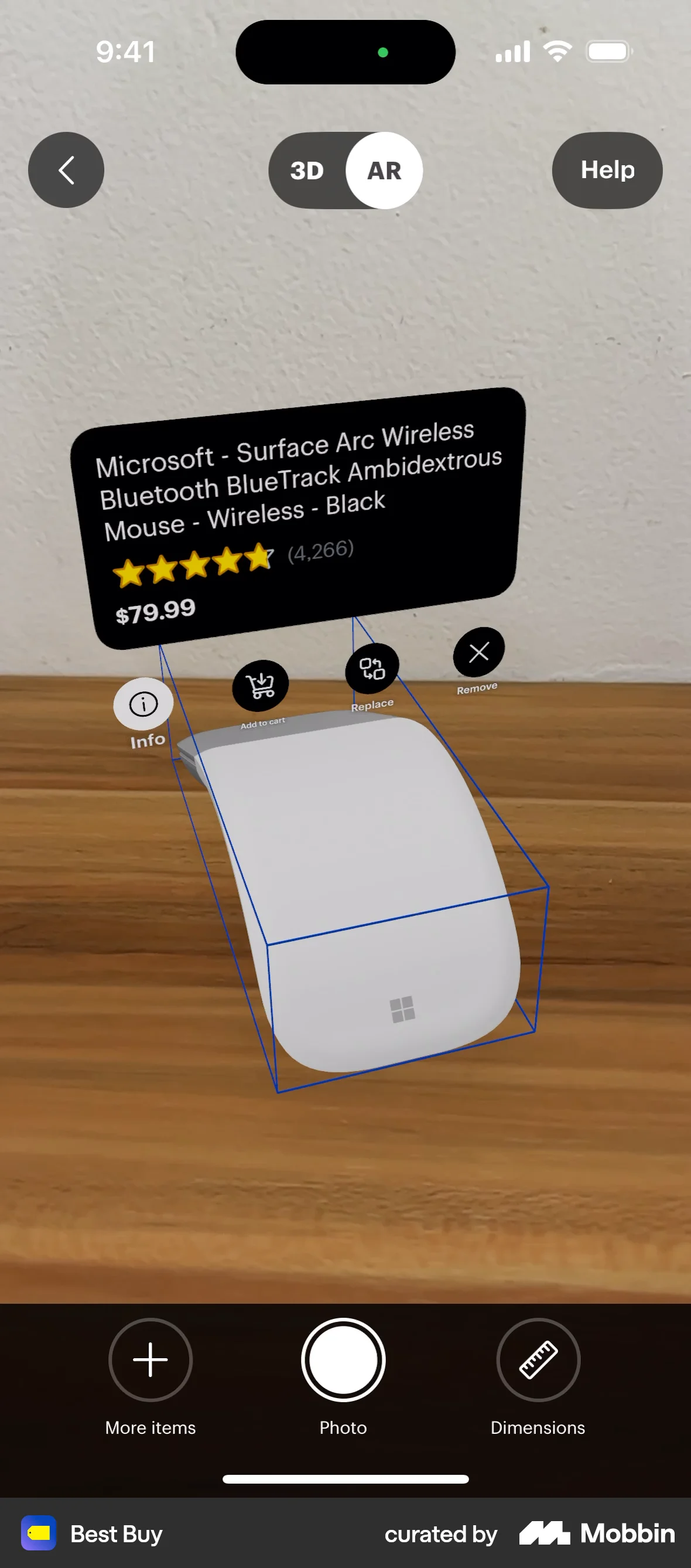 Best Buy iOS Augmented Reality screen