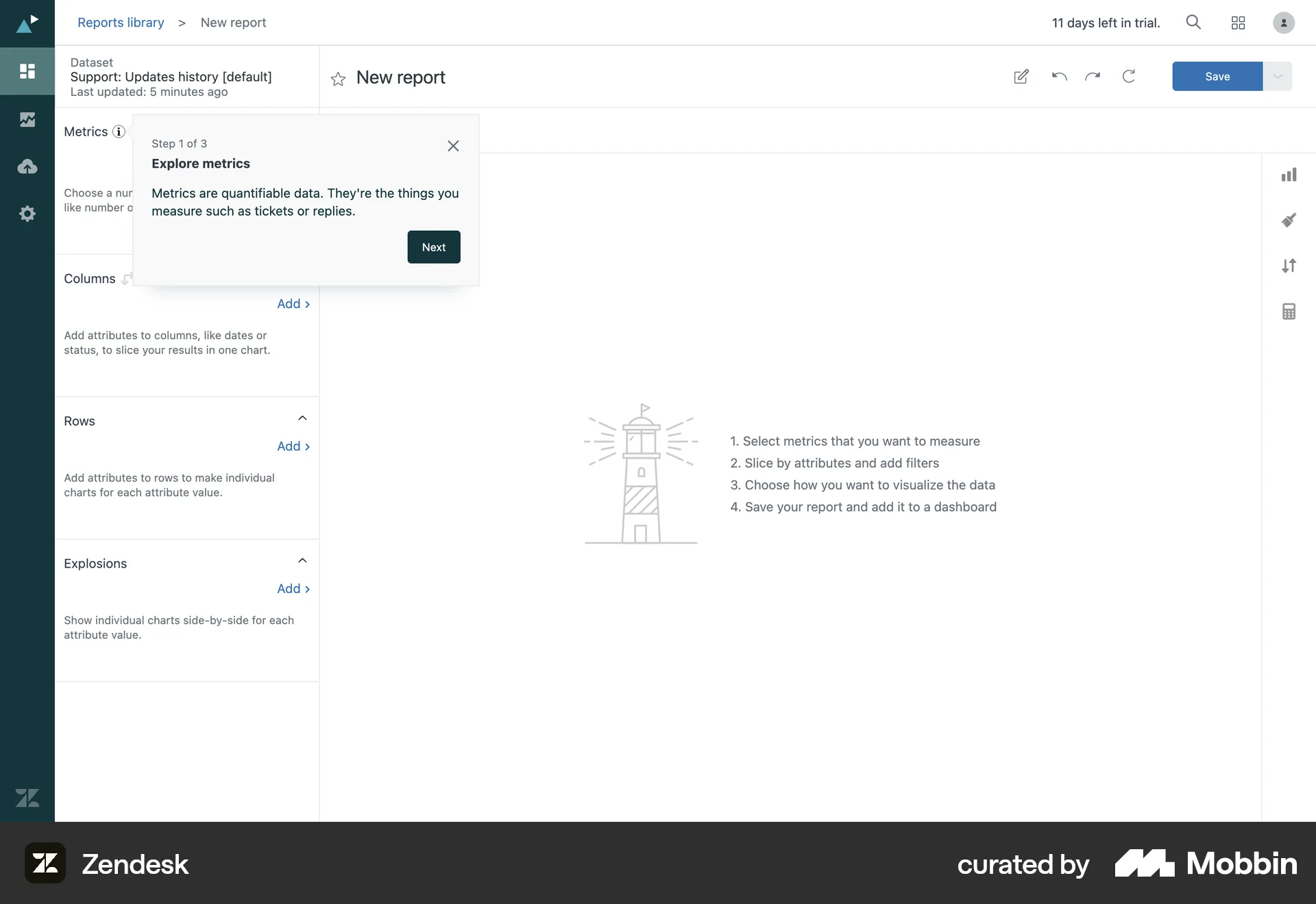Zendesk Web Guided Tour & Tutorial screen