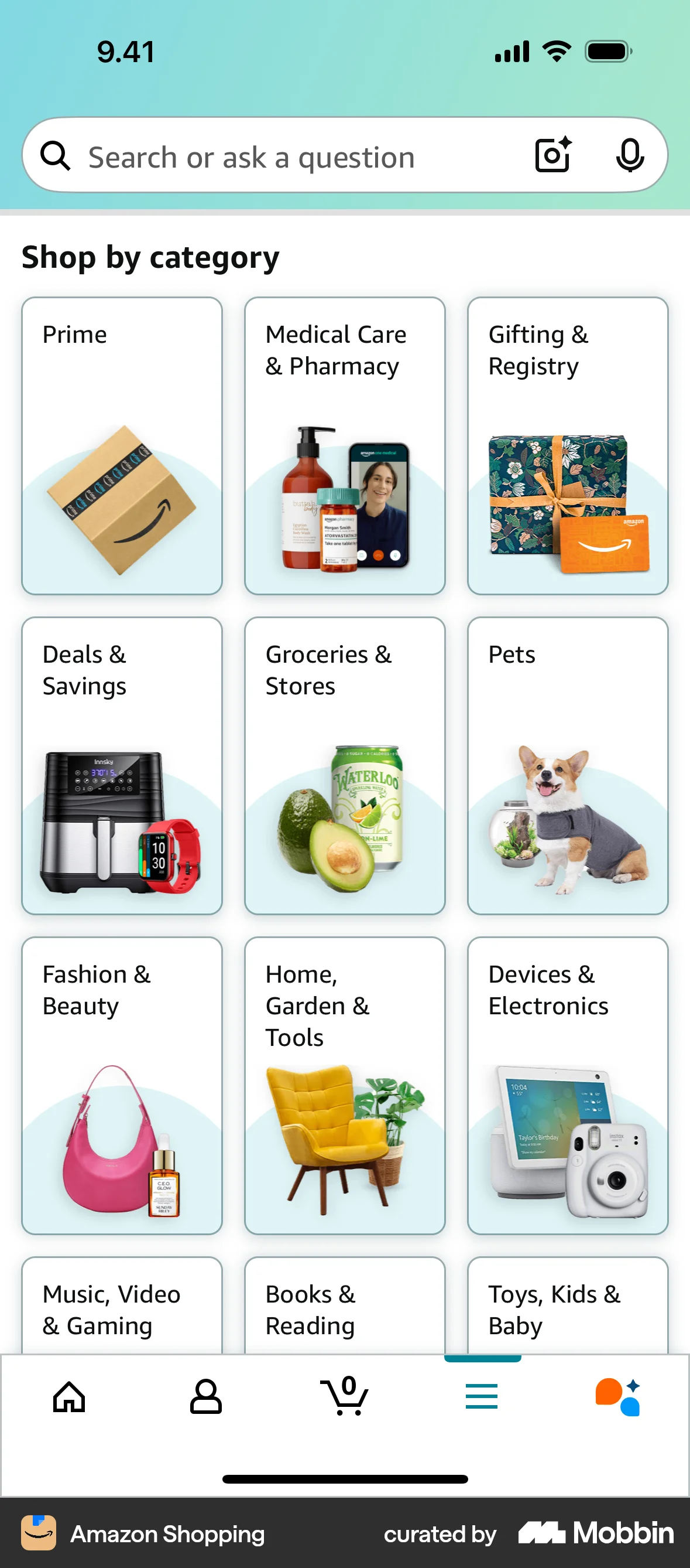 Amazon Shopping iOS Browse & Discover screen