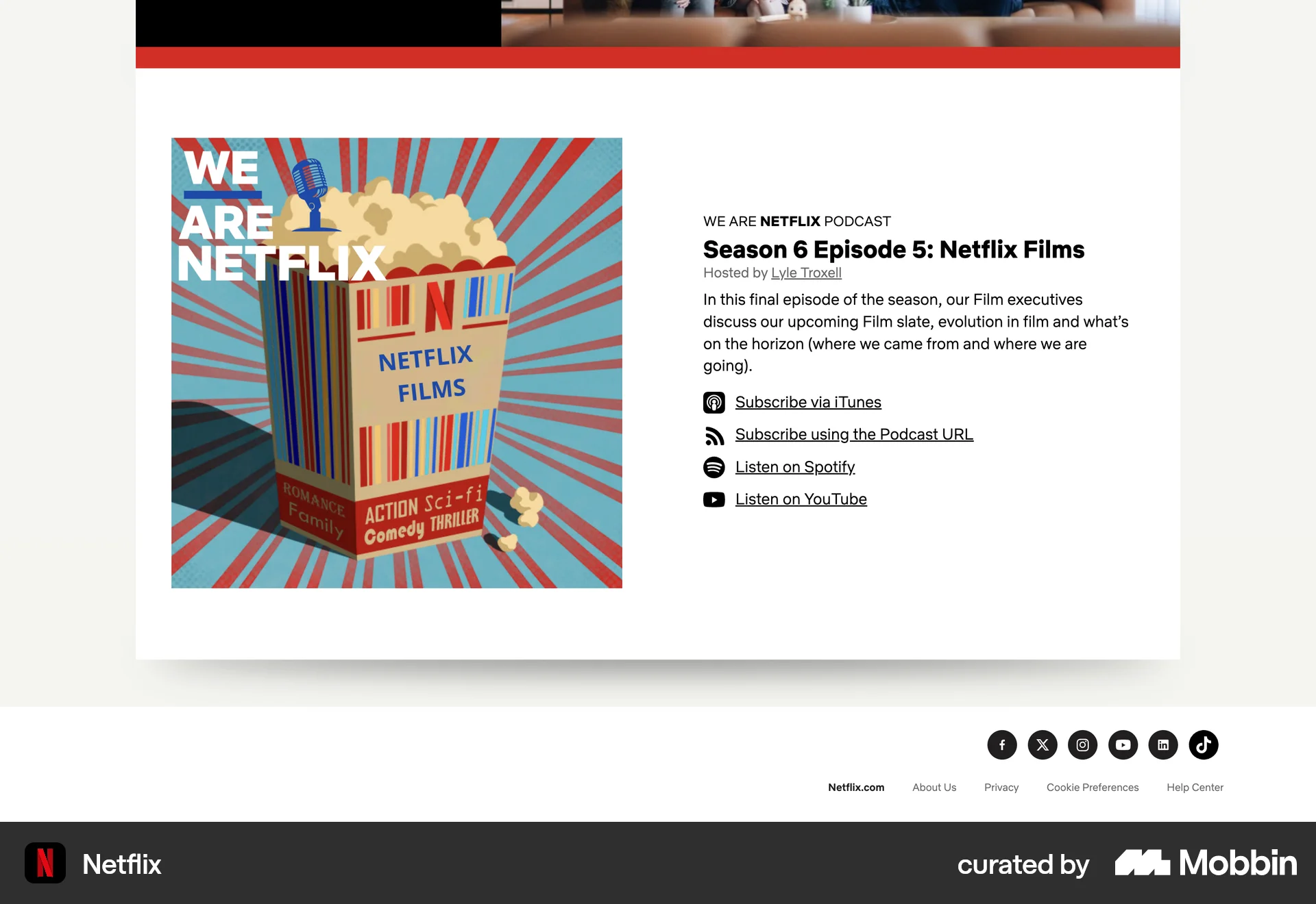 Netflix Web Song & Podcast Detail screen