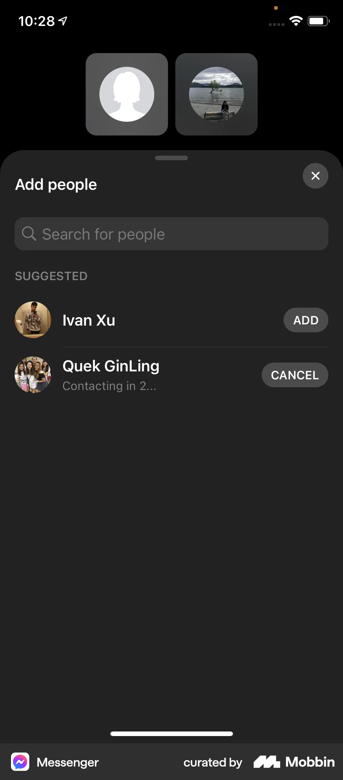 Messenger iOS Call screen