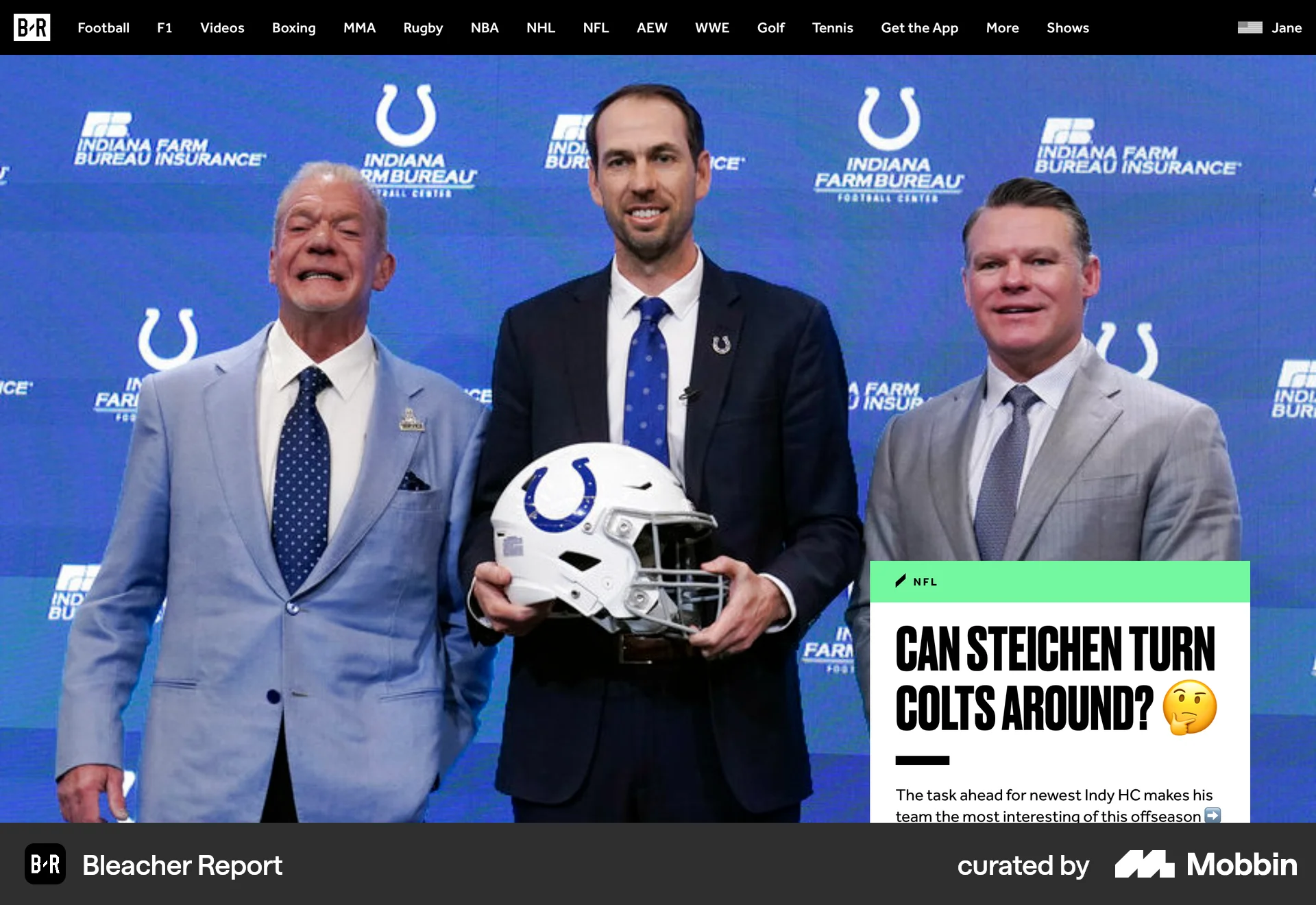 Bleacher Report Web Sports App screen