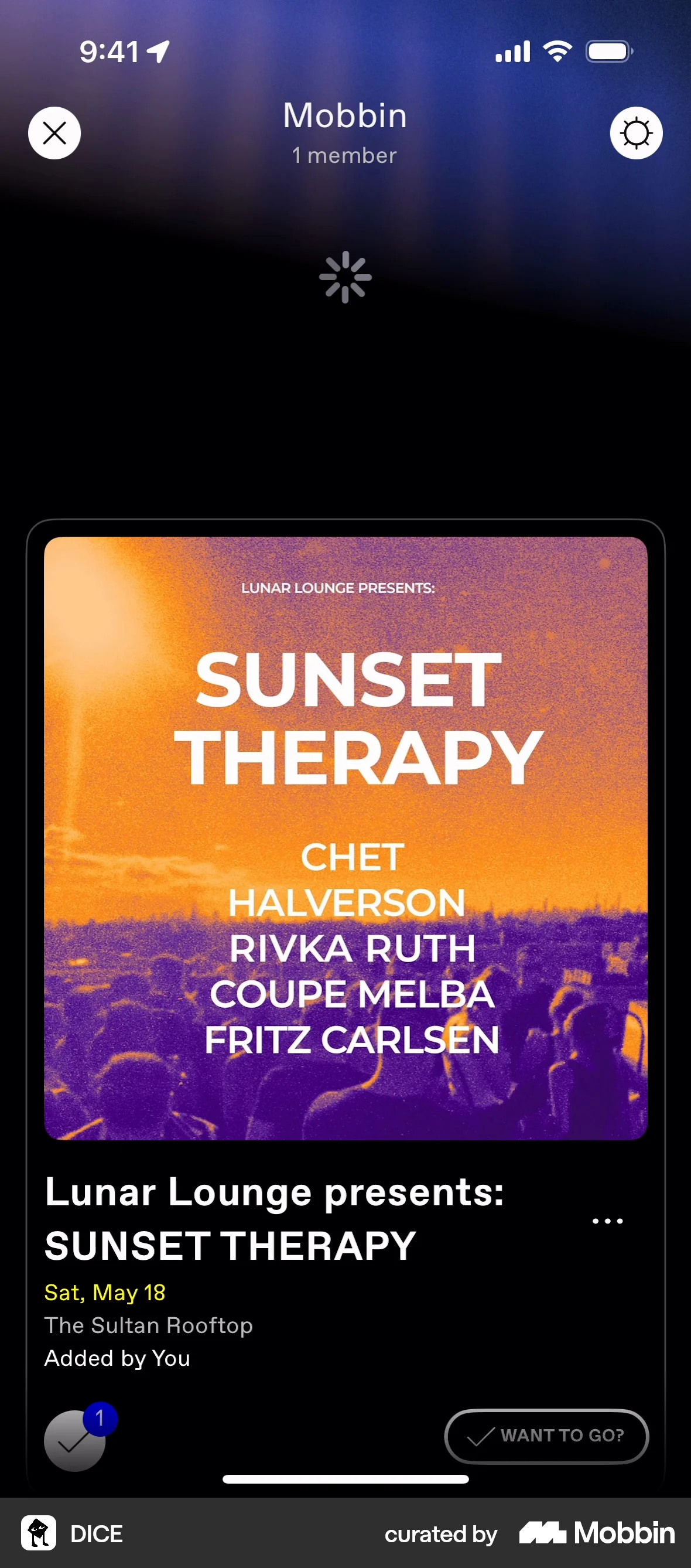 DICE iOS Pull to Refresh screen