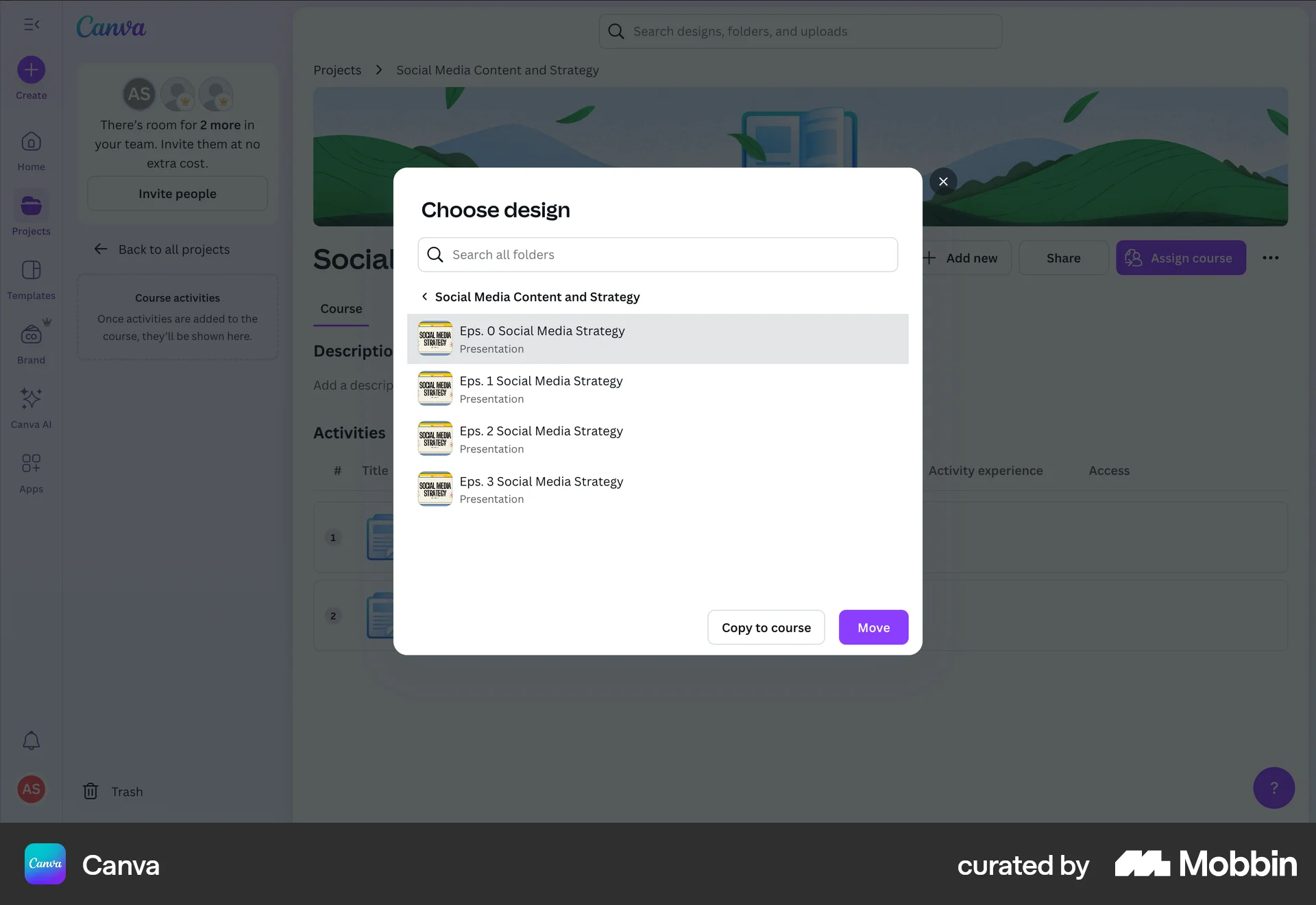Canva Web Move screen