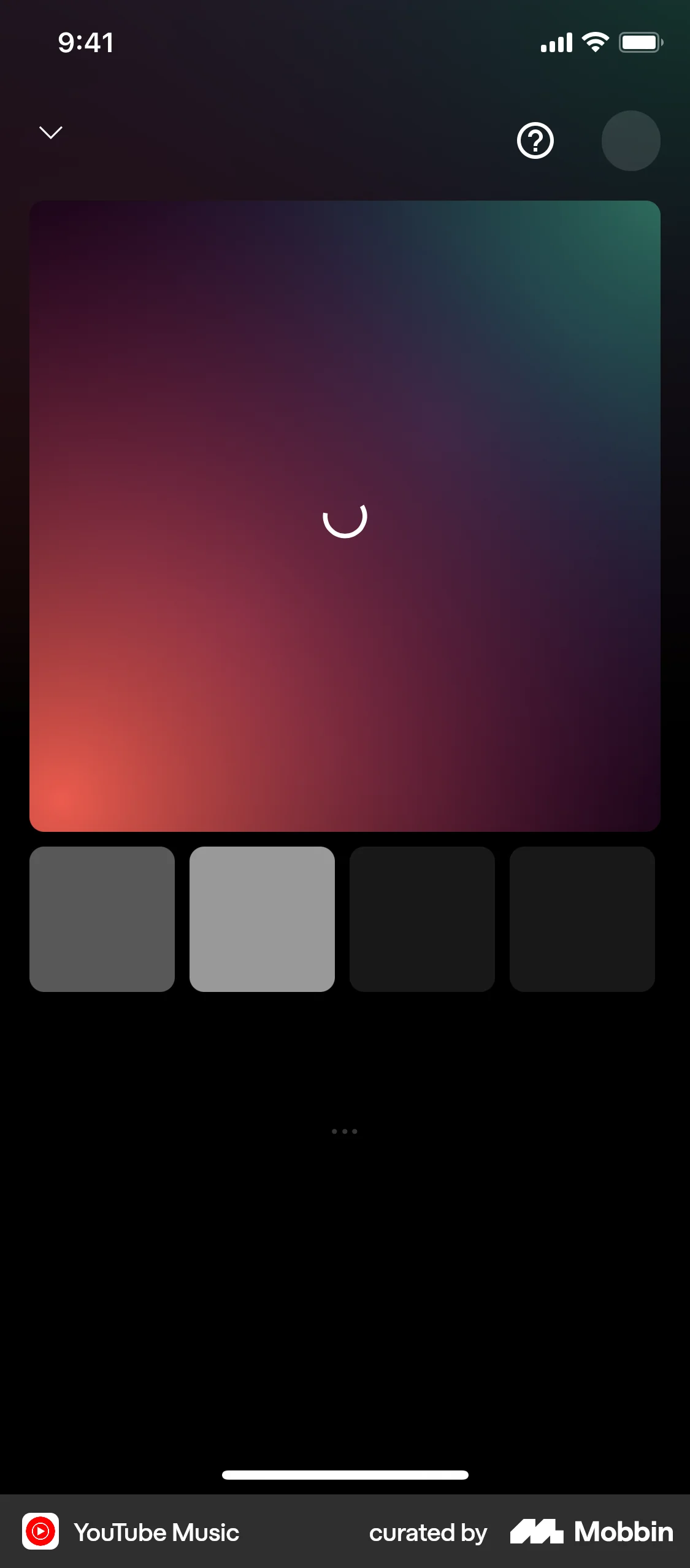 YouTube Music iOS screen containing Skeleton UI element