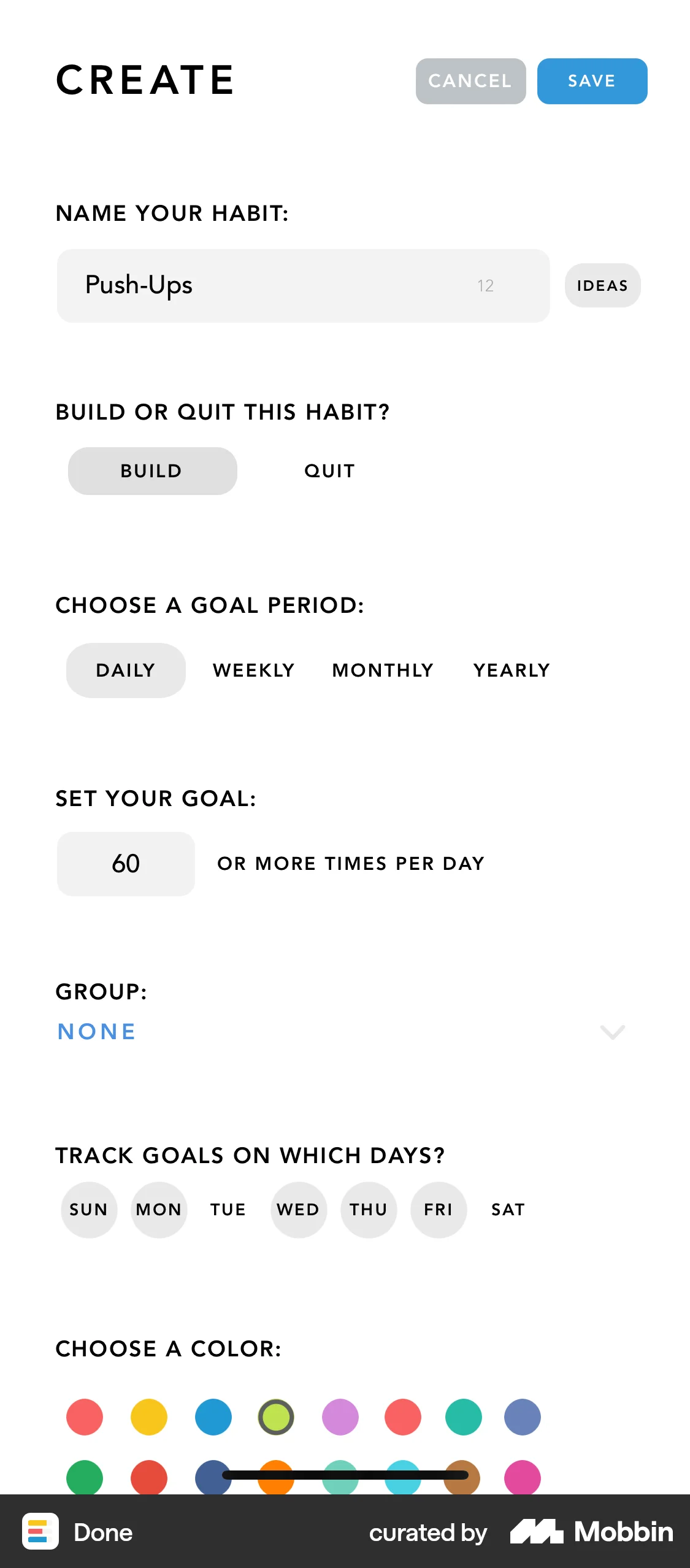 Done iOS Note Detail screen