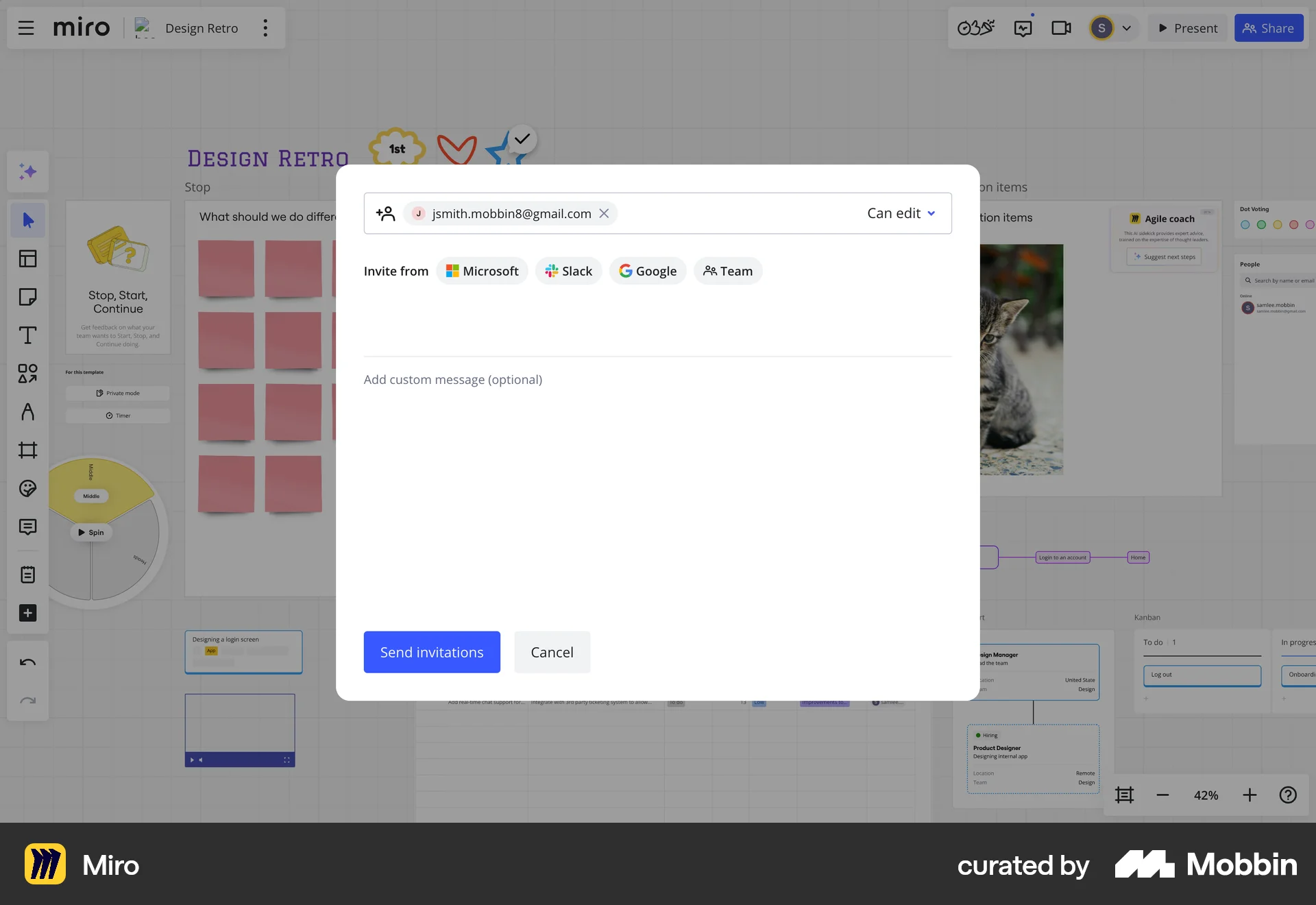 Miro Web Invite Teammates screen