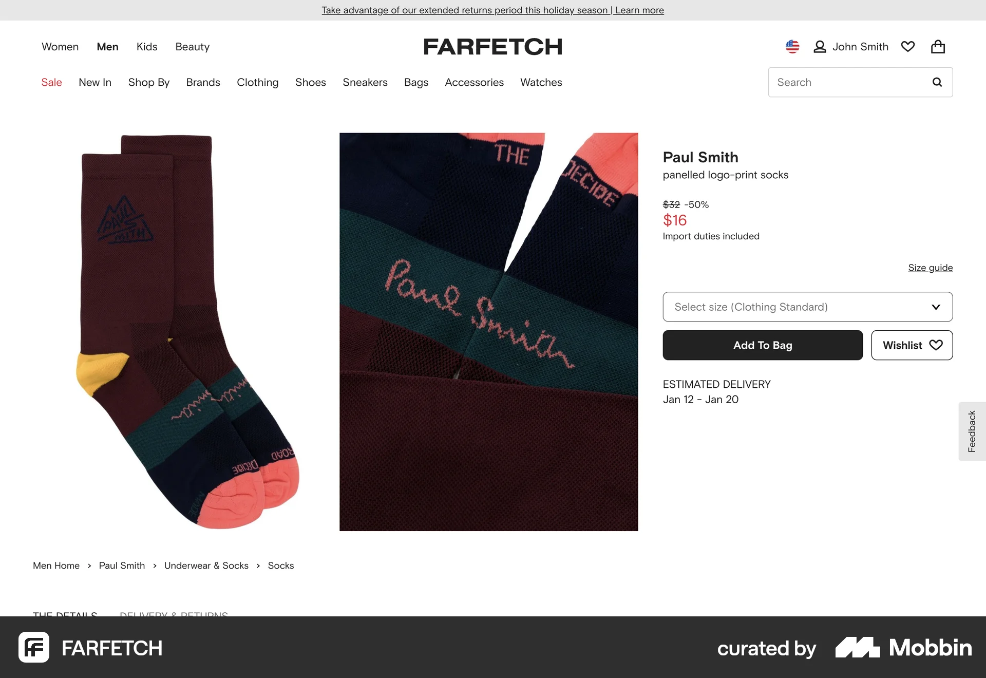 FARFETCH Web screen containing Gallery UI element