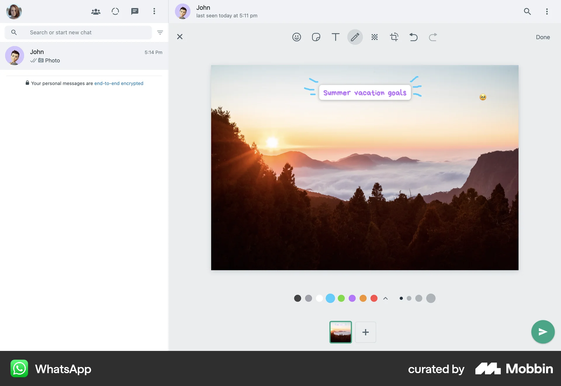 WhatsApp Web Draw & Annotate screen