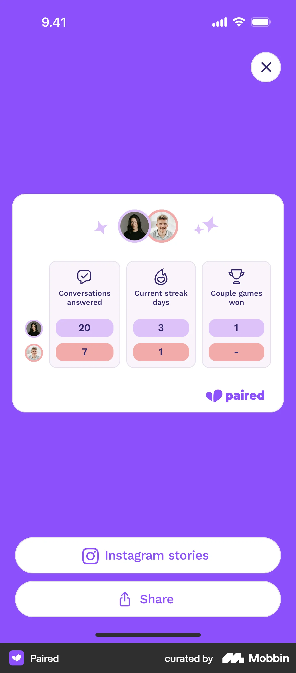 Paired iOS Share screen