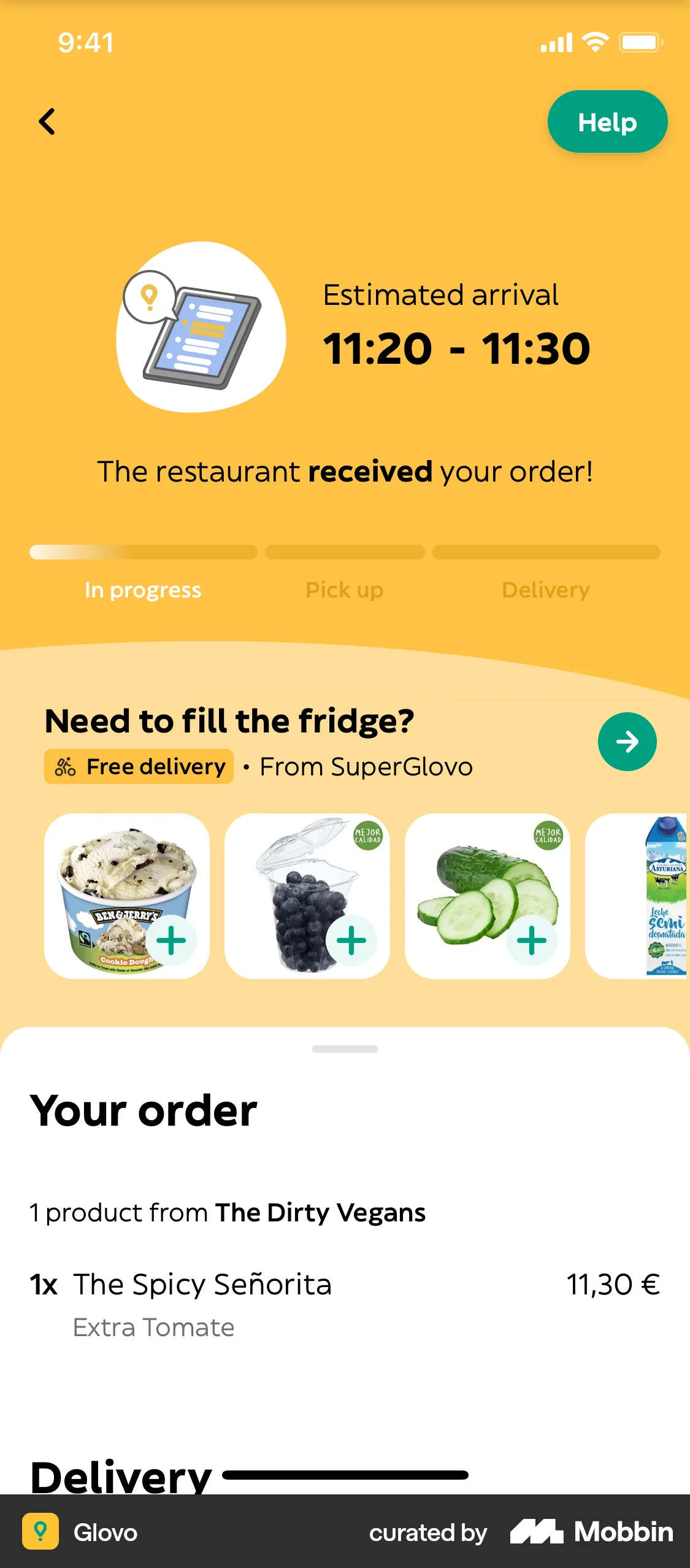 Glovo iOS Suggestions & Similar Items screen