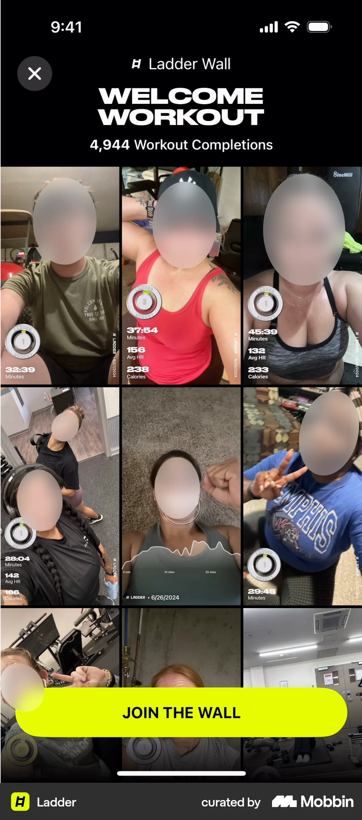 Ladder iOS screen containing Full-Screen Overlay UI element