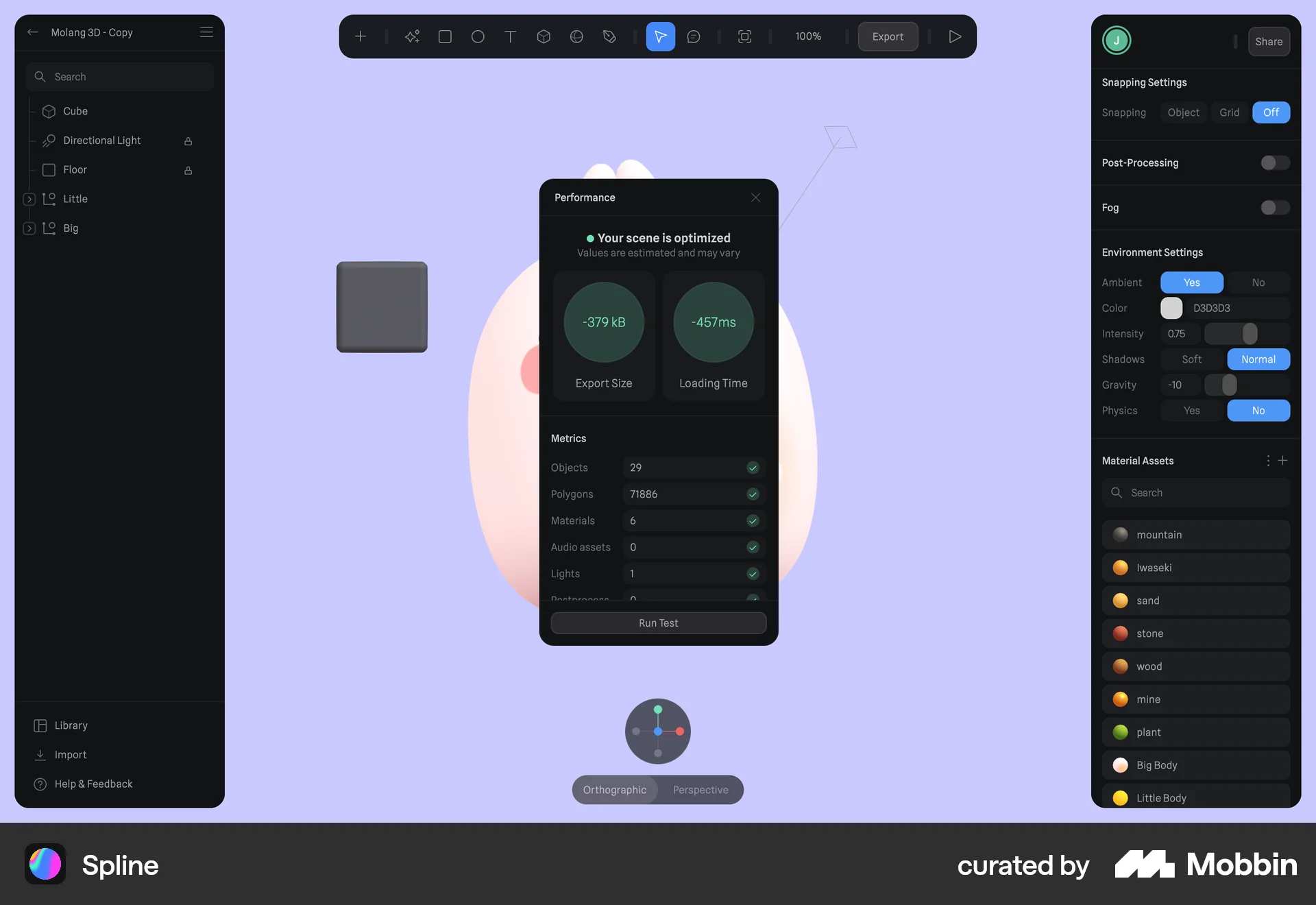 Spline Web Dashboard screen