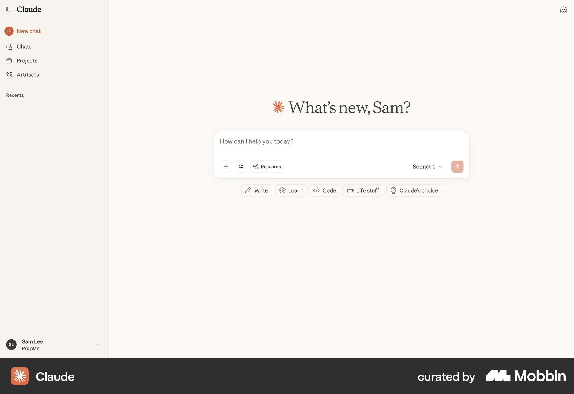 Claude Web Chat Bot screen