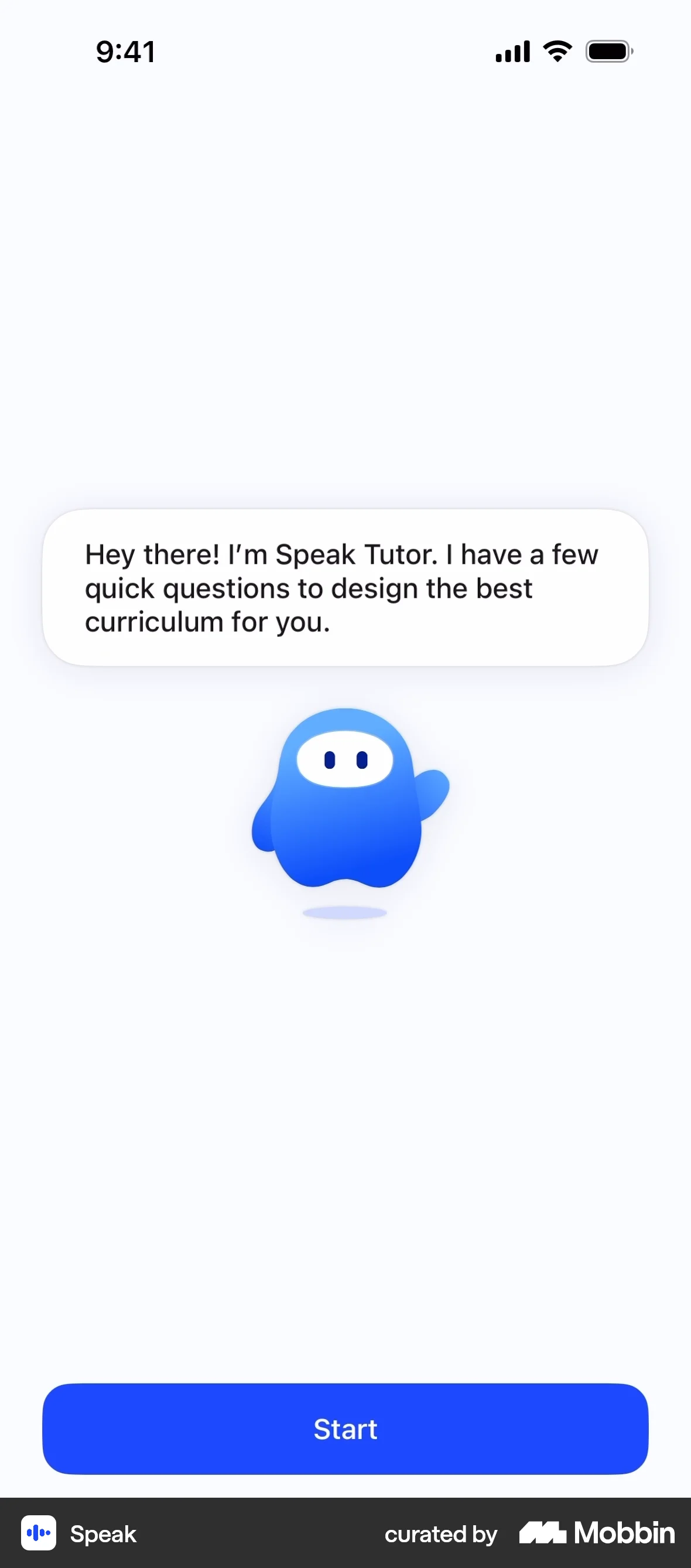 Speak Onboarding screen