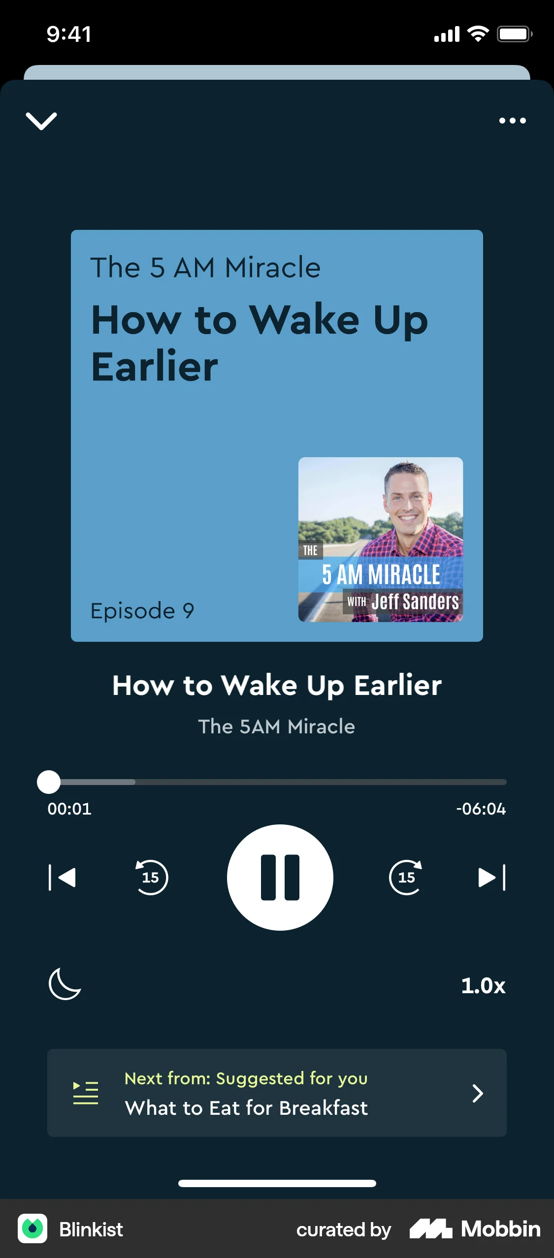 Blinkist iOS Song & Podcast Detail screen