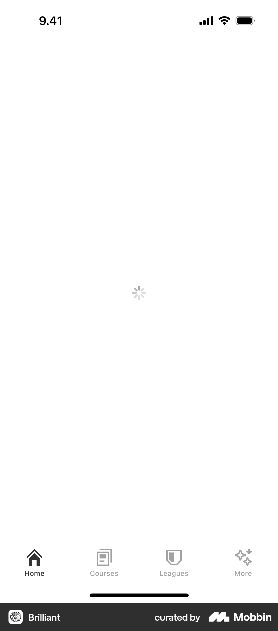 Brilliant iOS screen containing Spinner UI UI element