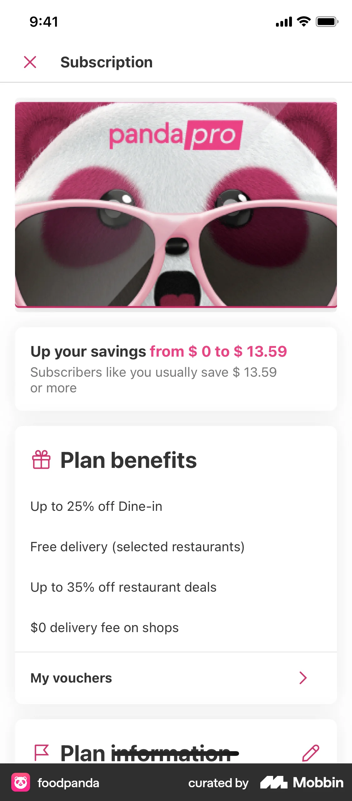 foodpanda iOS Billing screen