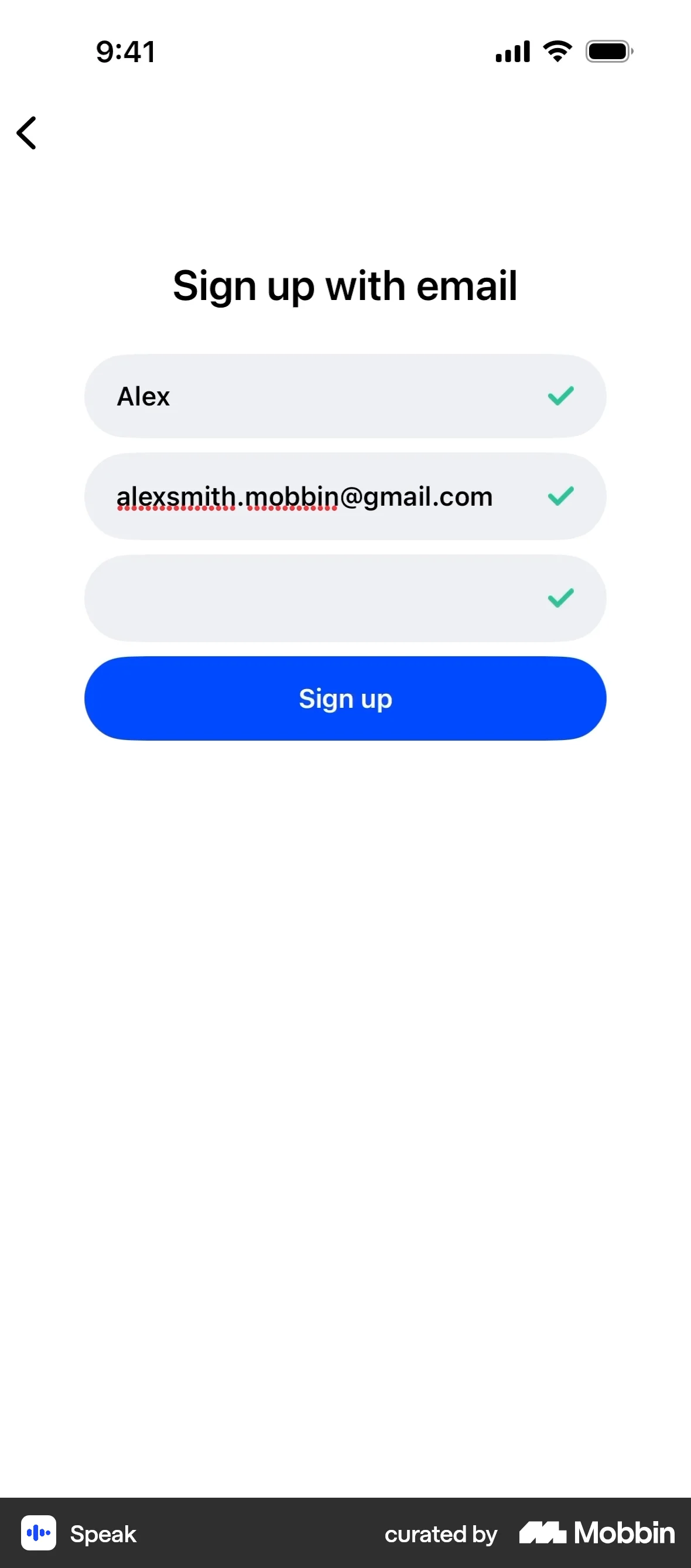Speak Onboarding screen