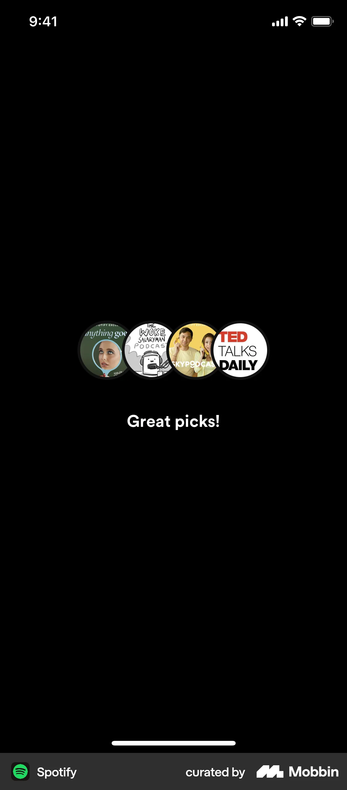 Spotify Onboarding screen
