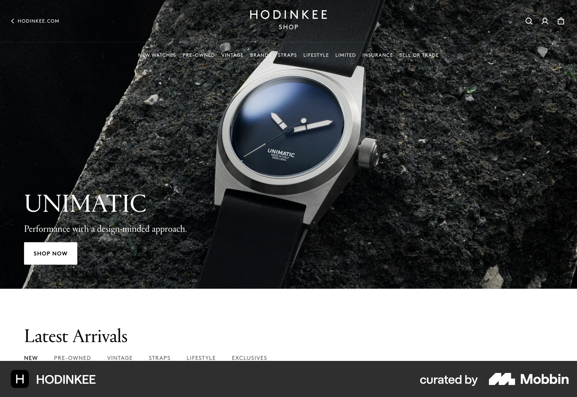 HODINKEE Web Shop & Storefront screen