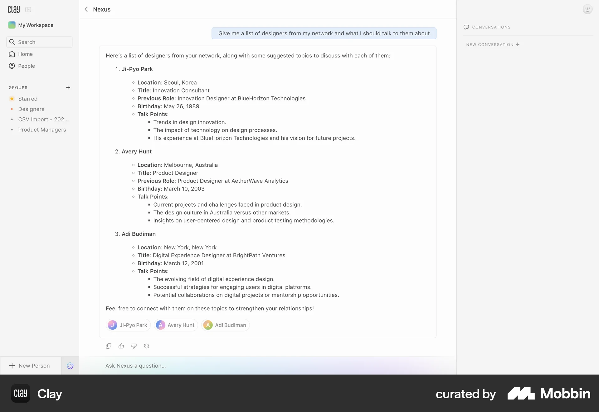 Clay Web screen containing Rating Control UI element