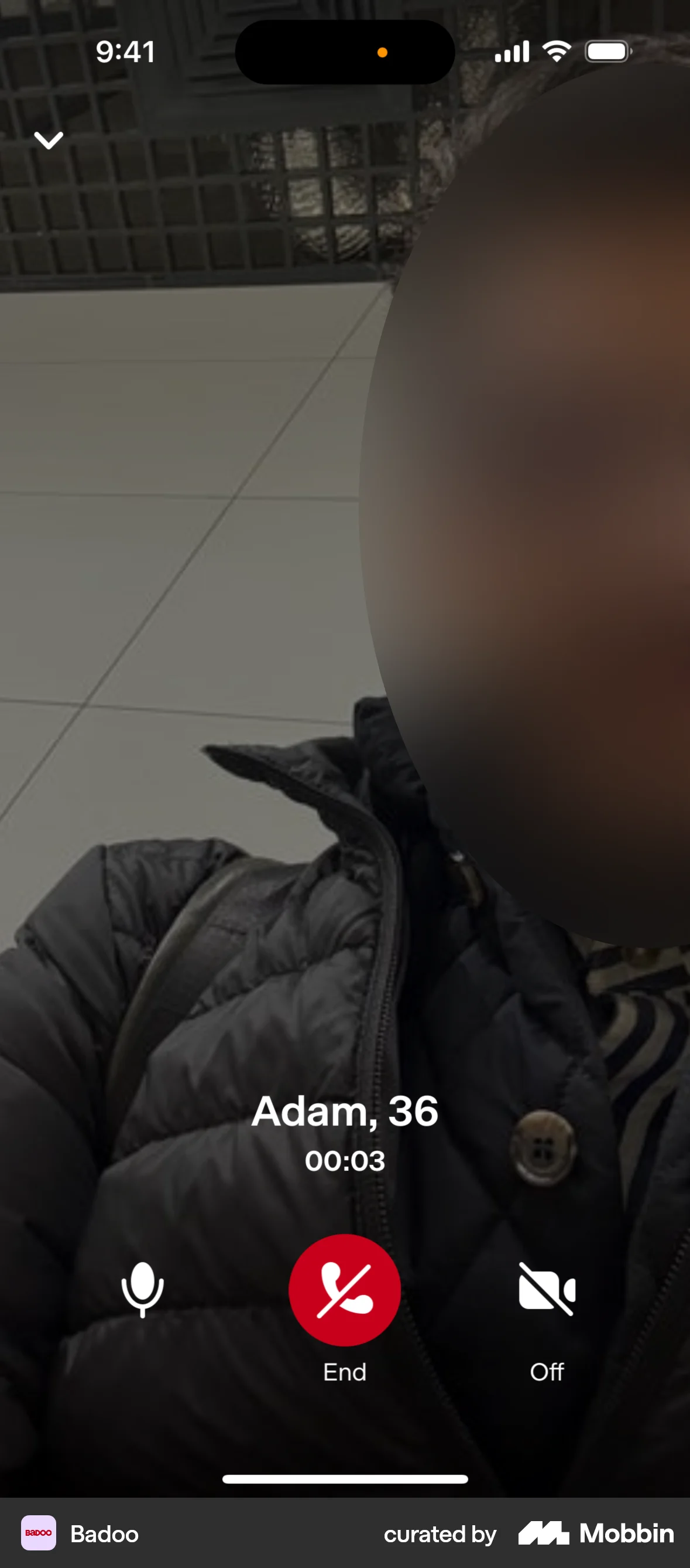 Badoo iOS Call screen