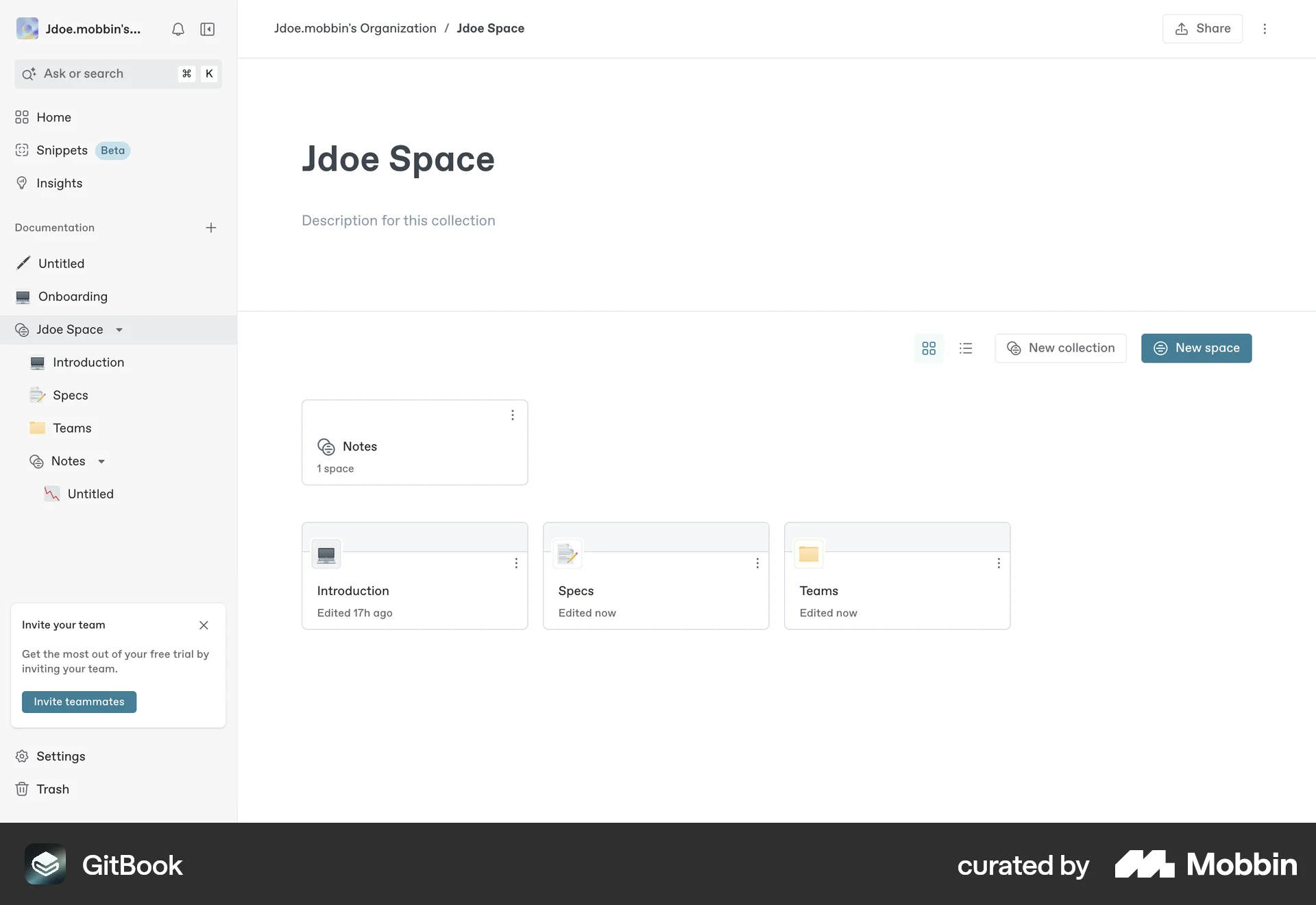 GitBook Web screen containing Breadcrumbs UI element