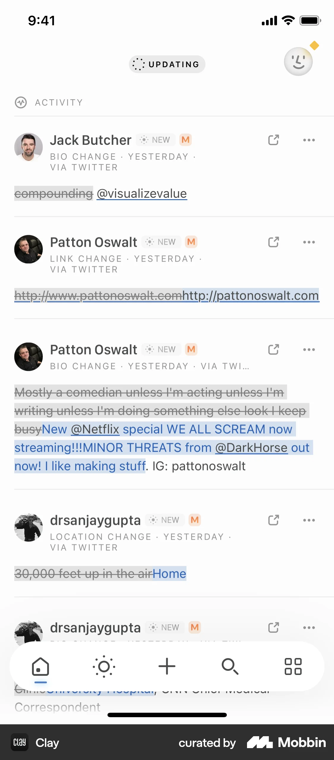Clay iOS Pull to Refresh screen
