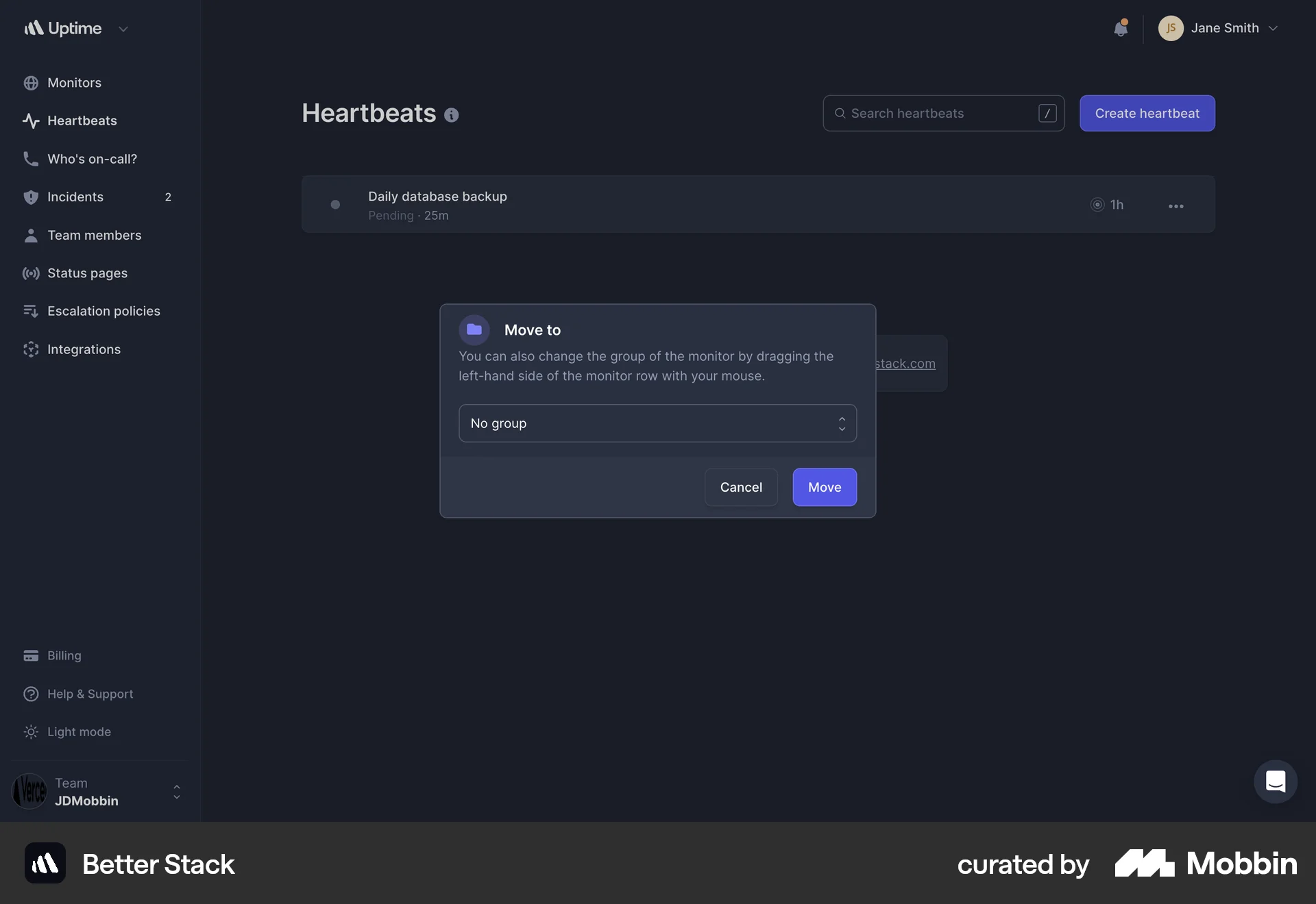 Better Stack Web Move screen